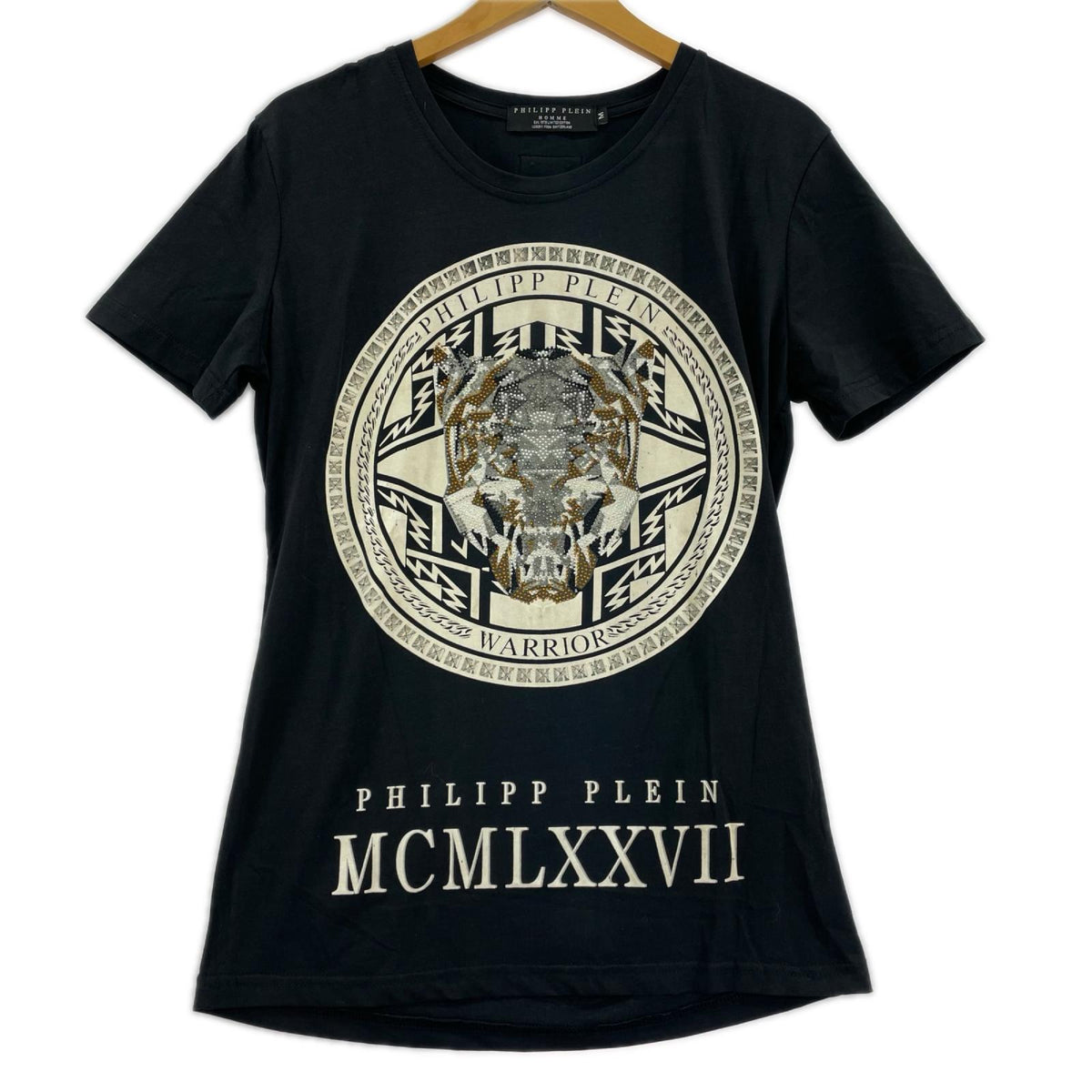 半袖Ｔシャツ PHILIPP PLEIN ラインストーンTシャツ 黒 M ブラック