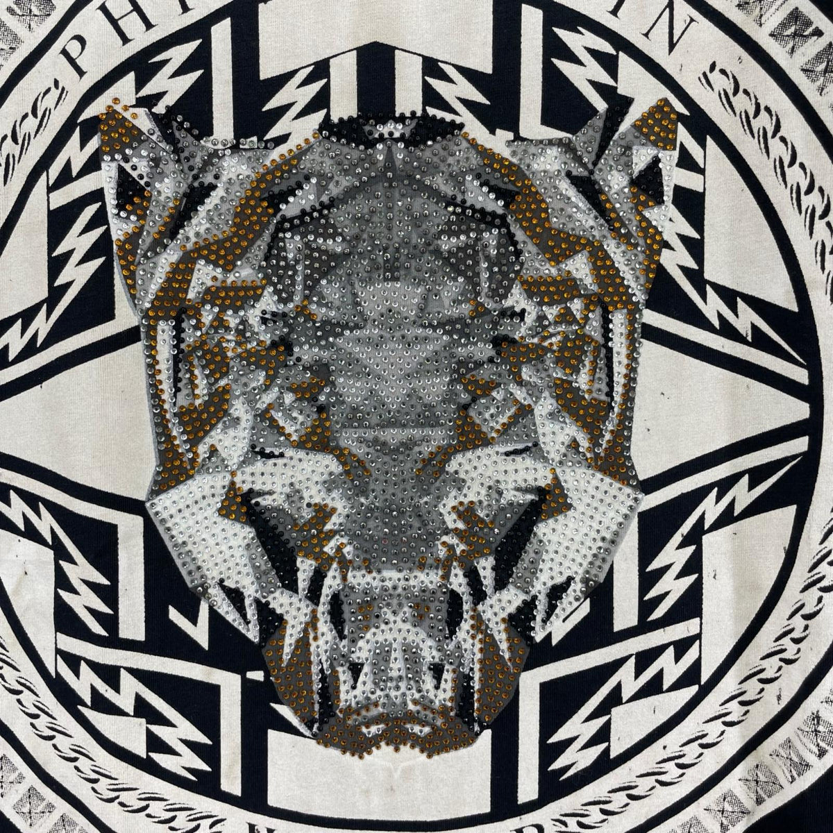 半袖Ｔシャツ PHILIPP PLEIN ラインストーンTシャツ 黒 M ブラック