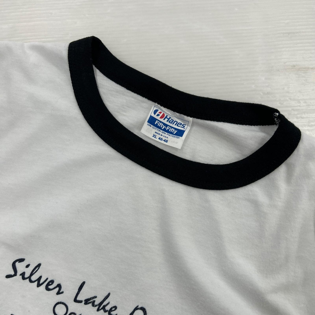 半袖Ｔシャツ 80s Hanes Silver Lake Overhauls (XL) ホワイト