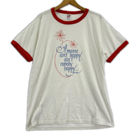 半袖Ｔシャツ 80～90s USA製 フラワーデザイン リンガー (XL)