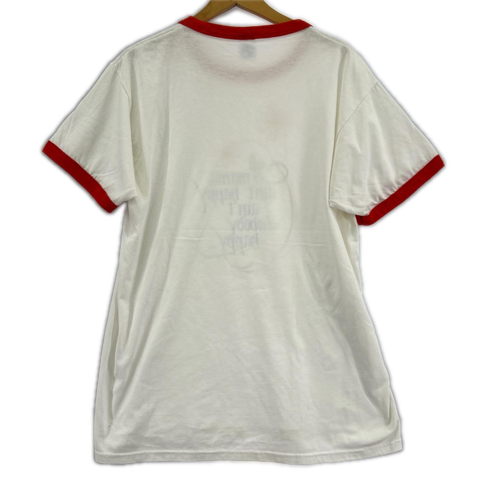 半袖Ｔシャツ 80～90s USA製 フラワーデザイン リンガー (XL)