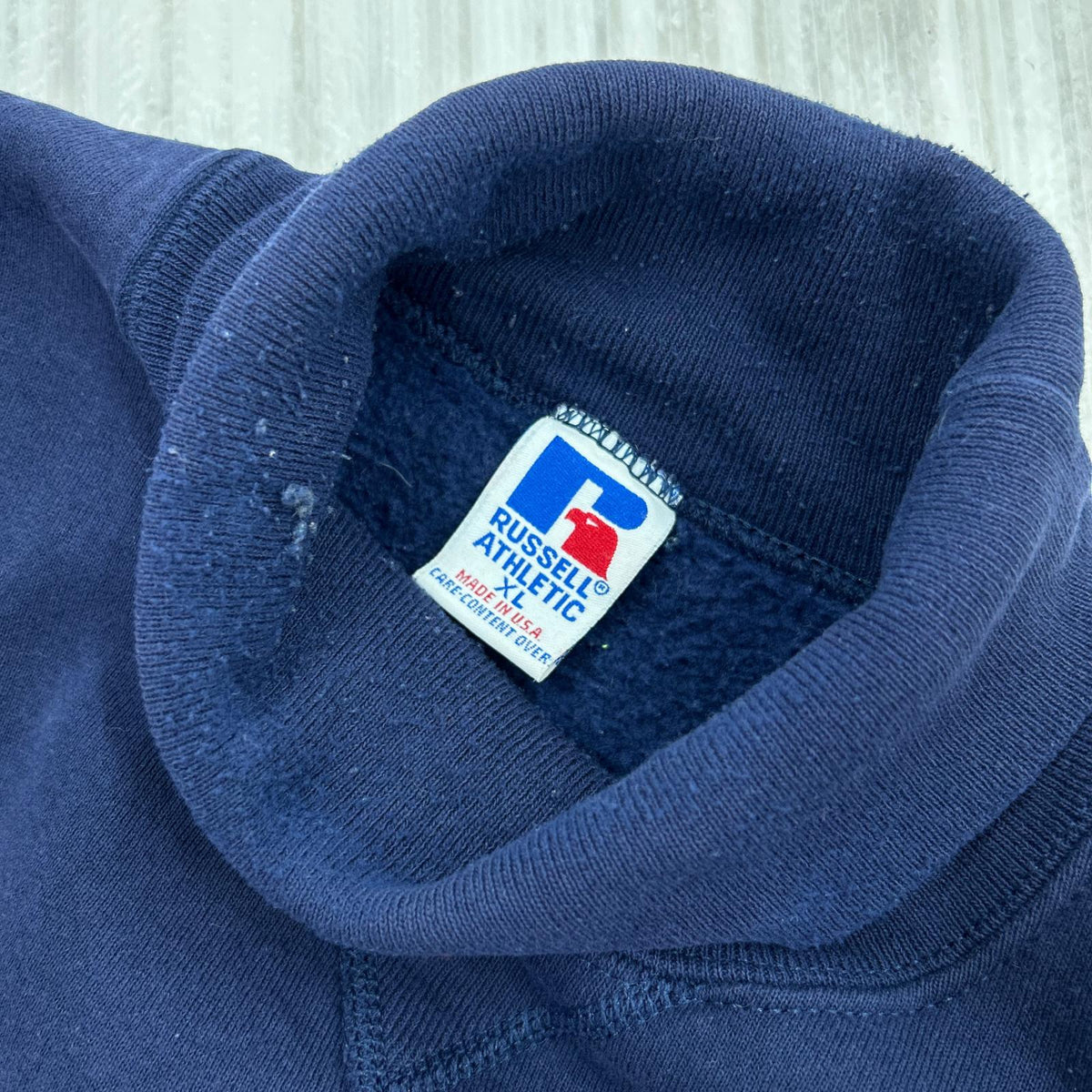 スウェット 90s RUSSEL USA製 タートルネック 青 XL ネイビー