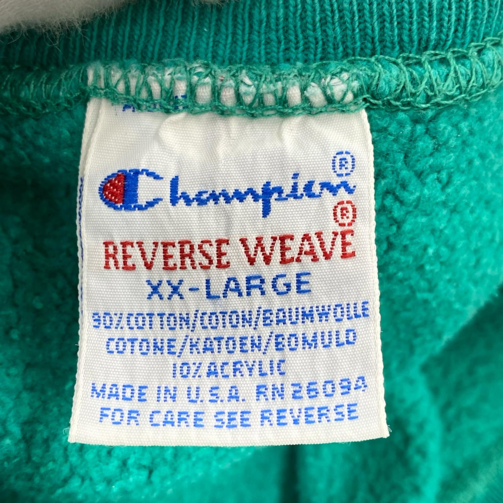 スウェット 刺繍タグ REVERSE WEAVE XXL グリーン グリーン