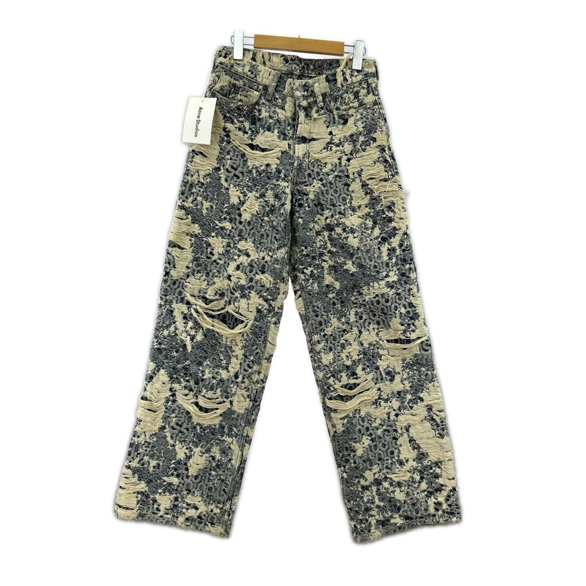 デニムパンツ 1981 u denim distressed monogram 青 XS