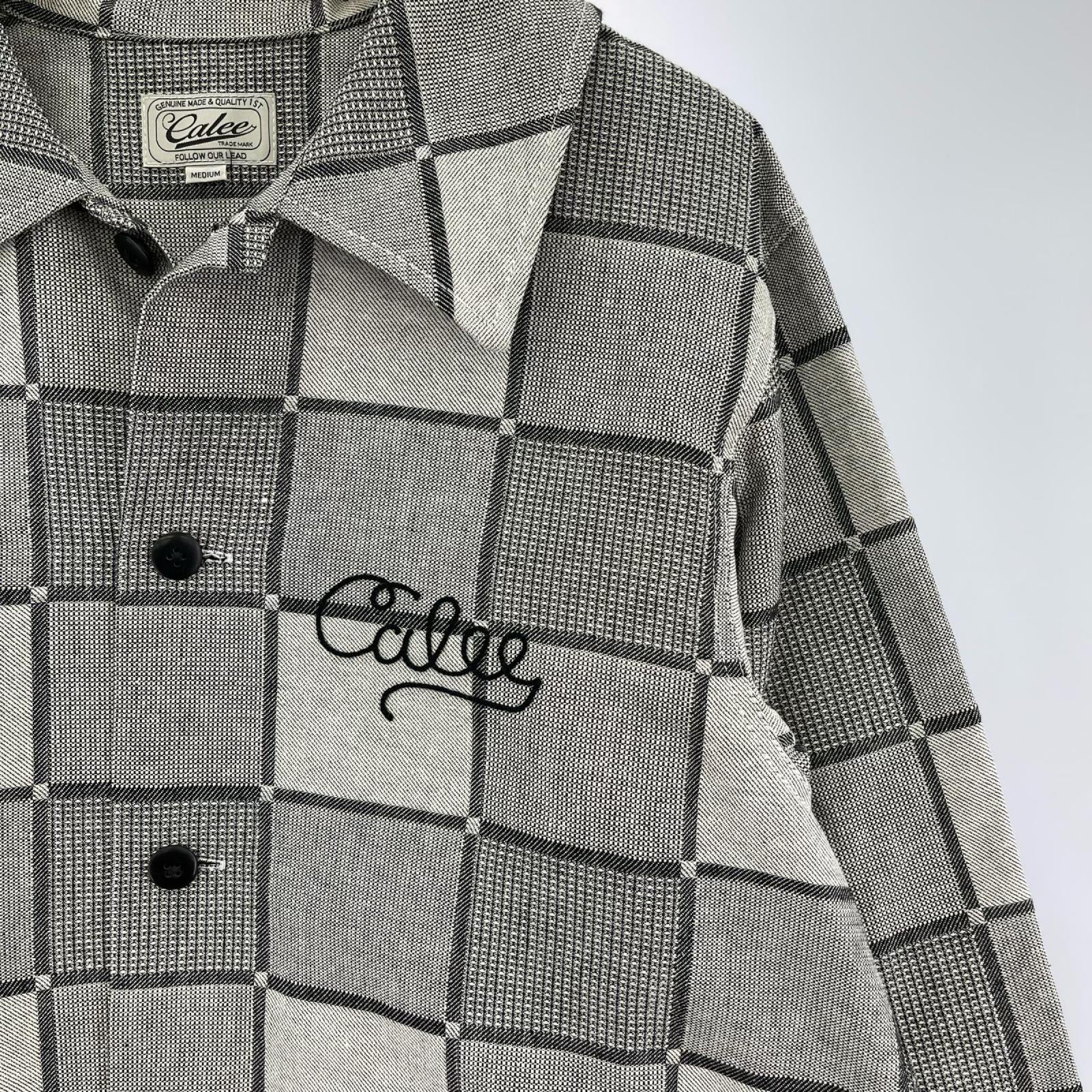 長袖シャツ BLOCK CHECK OVERSIZE SHIRT JACKET グレー M M グレー