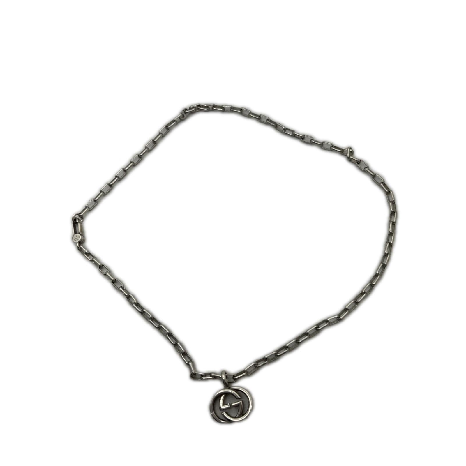 GUCCI インターロッキングGシルバーネックレス