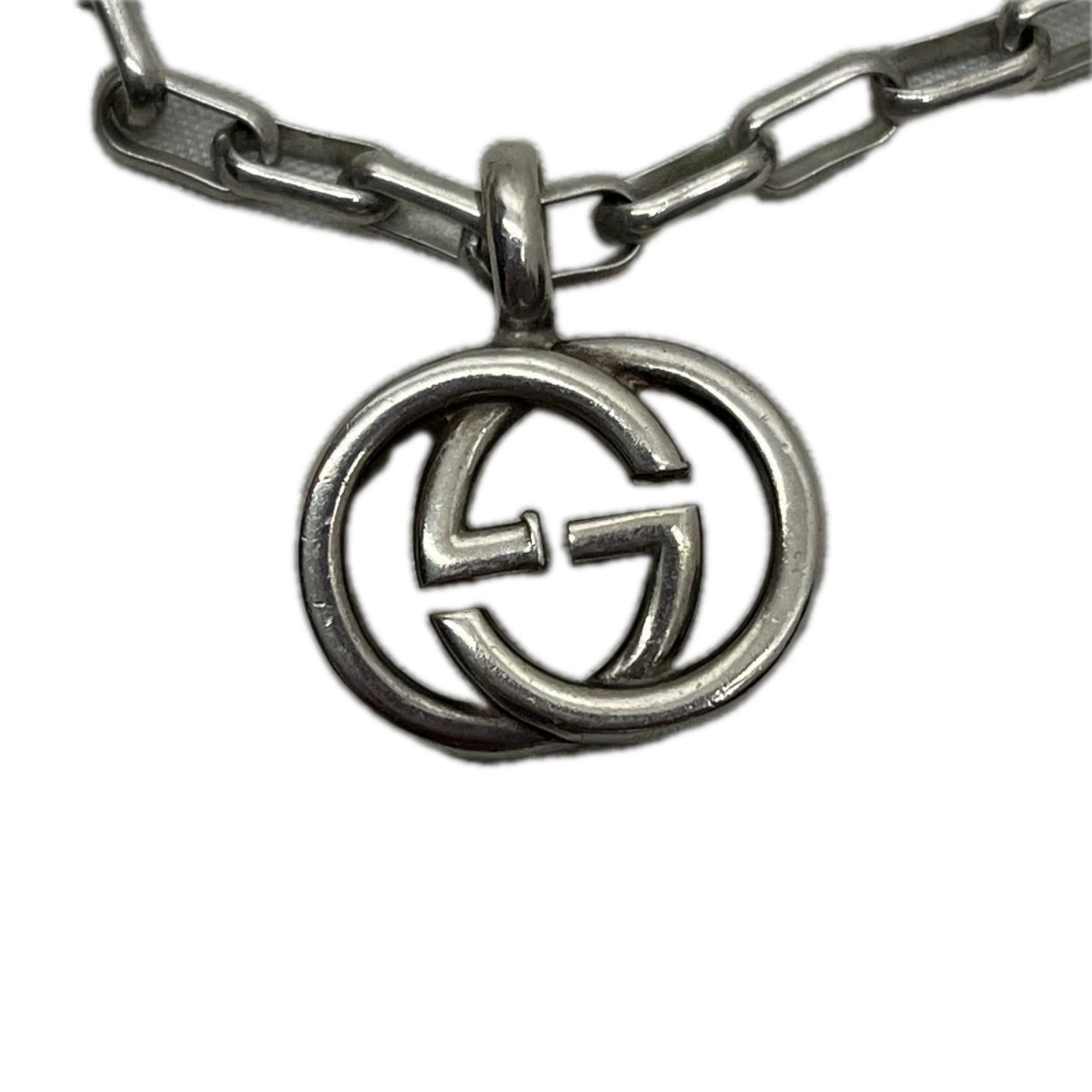 GUCCI インターロッキングGシルバーネックレス