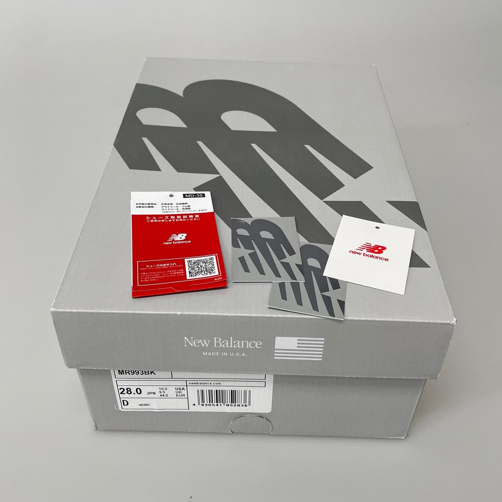 スニーカー USA製 MR993BK 黒　28cm 28cm (US10 UK9 1/2 EU46) ブラック