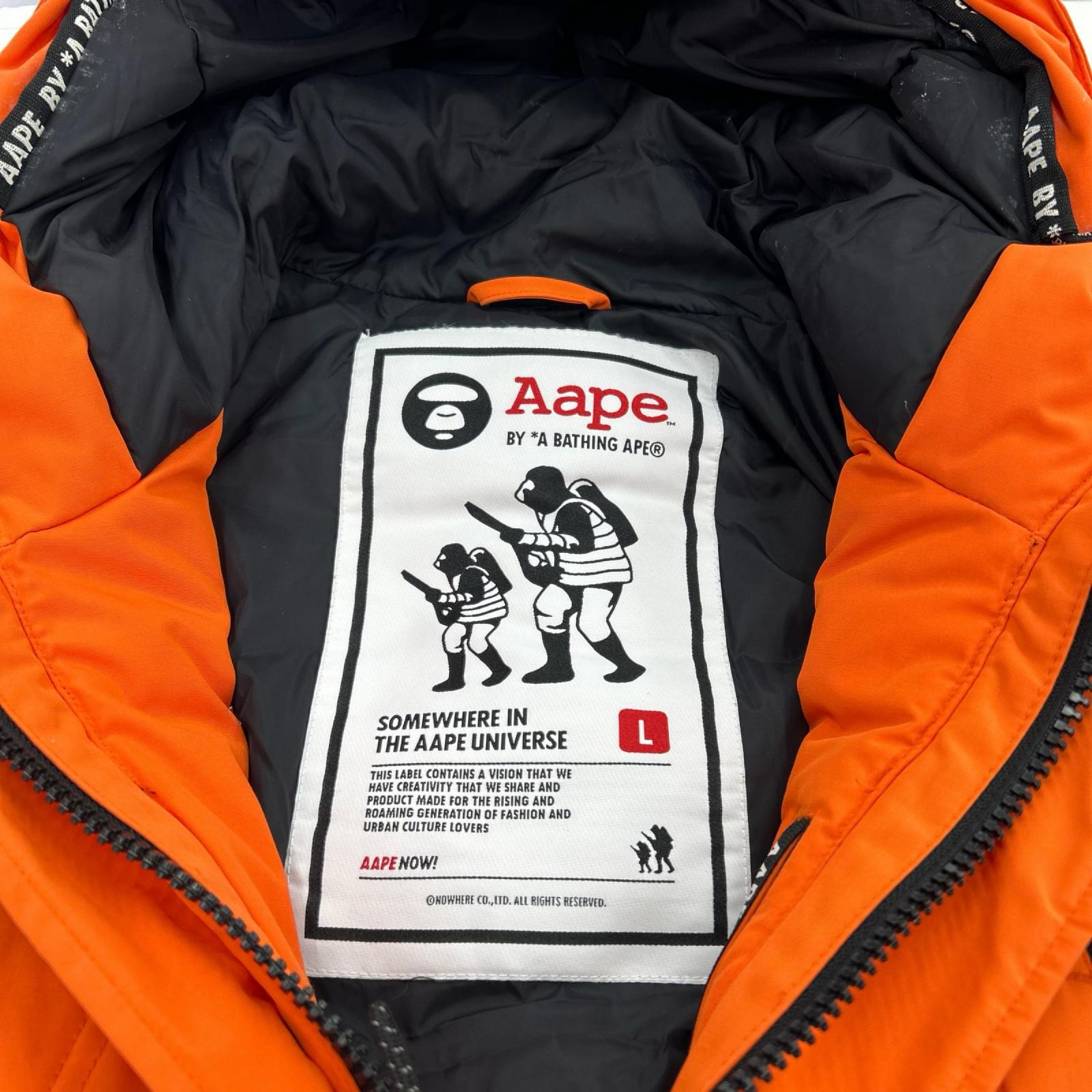 ダウンジャケット AAPE DOWN JAC L オレンジ