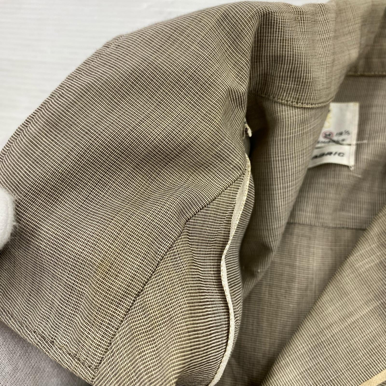 長袖シャツ 50s Golden Needle 開襟シャツ (M) 茶 M グレー