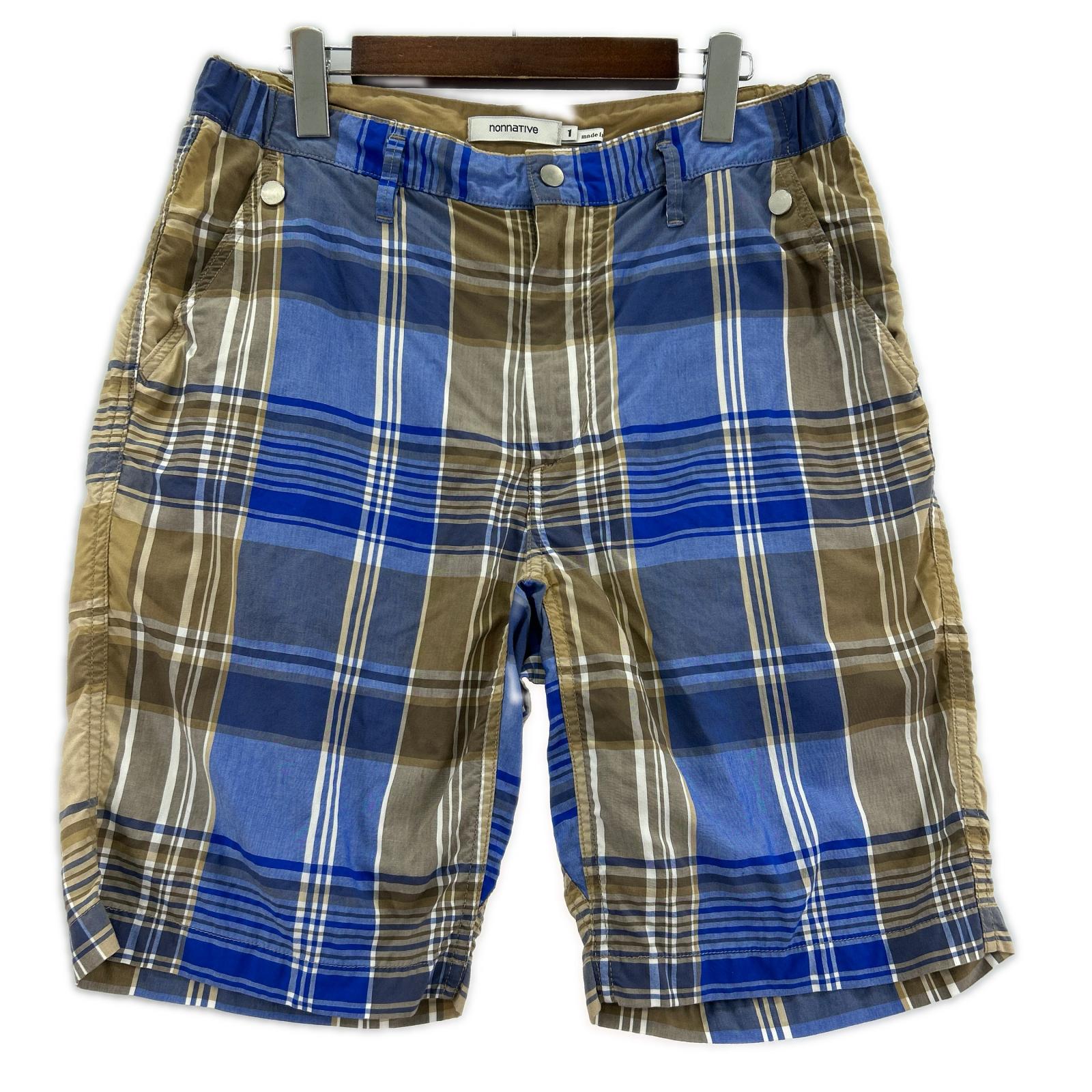 ショートパンツ チェック ショーツ 茶 / 青 SIZE 1 1