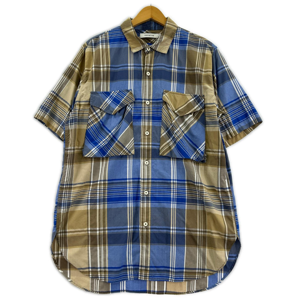 半袖シャツ チェック S/Sシャツ 茶 / 青 SIZE 1 1