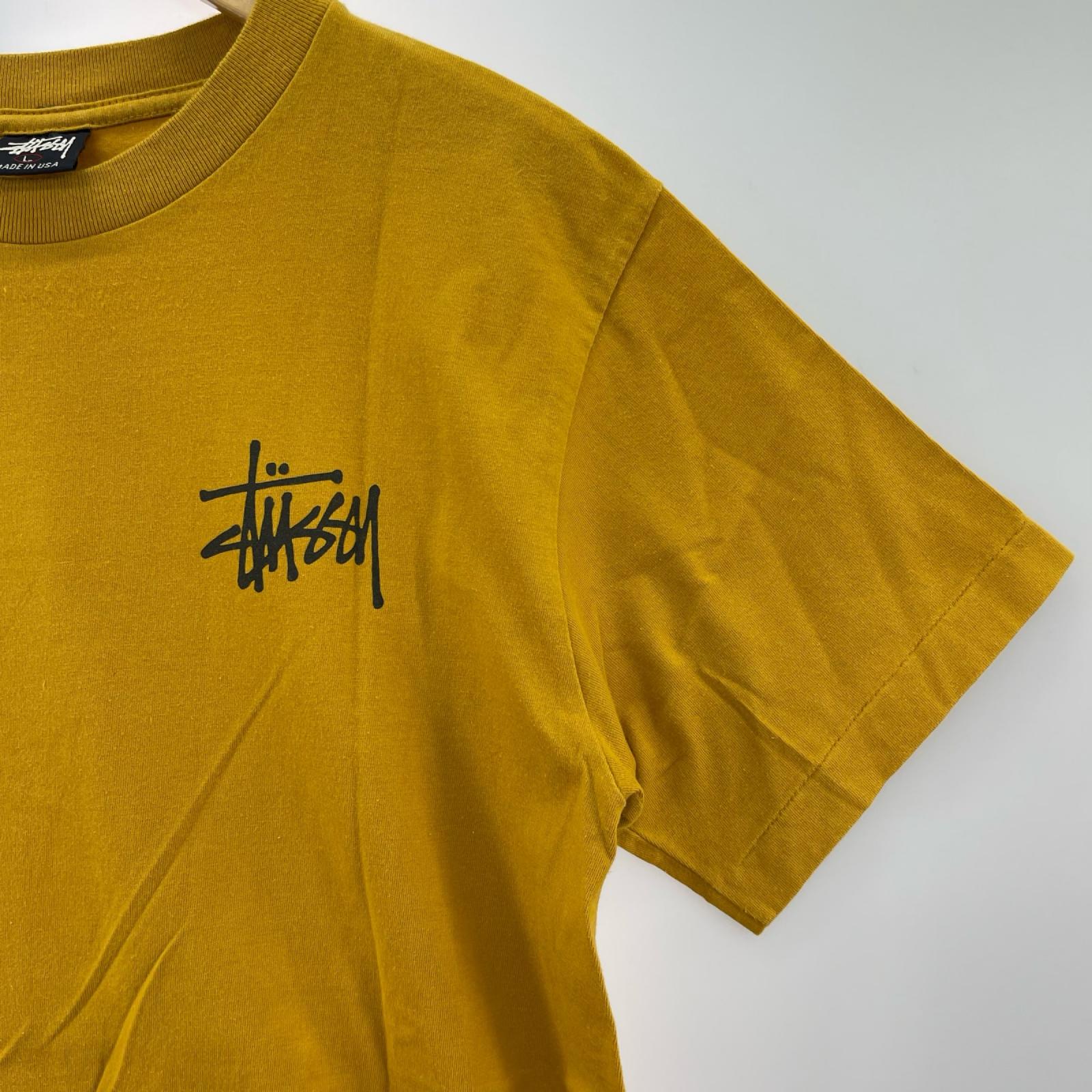 半袖Ｔシャツ 90s USA製 紺タグ ドラゴン Tシャツ(L) マスタード L イエロー