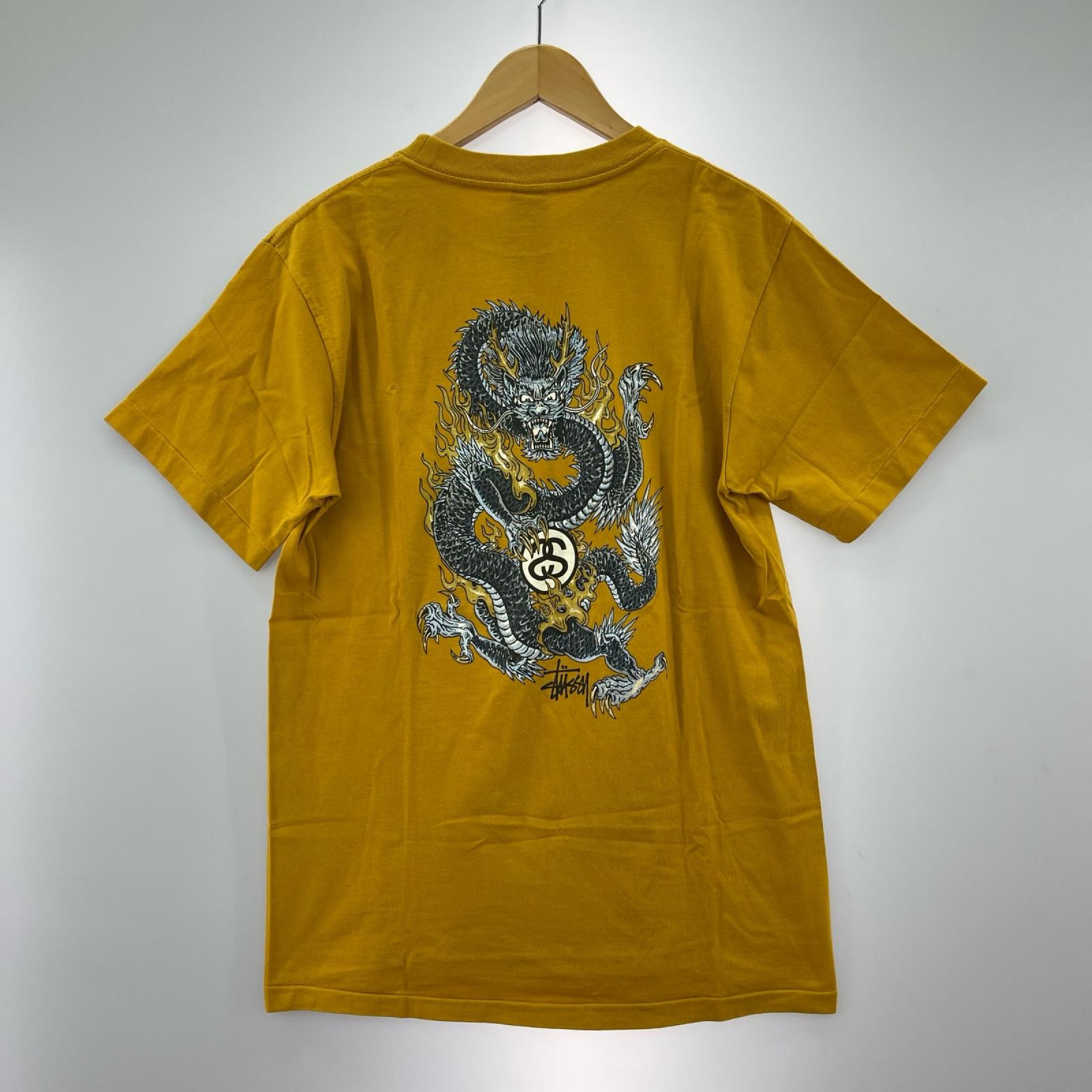 半袖Ｔシャツ 90s USA製 紺タグ ドラゴン Tシャツ(L) マスタード L イエロー