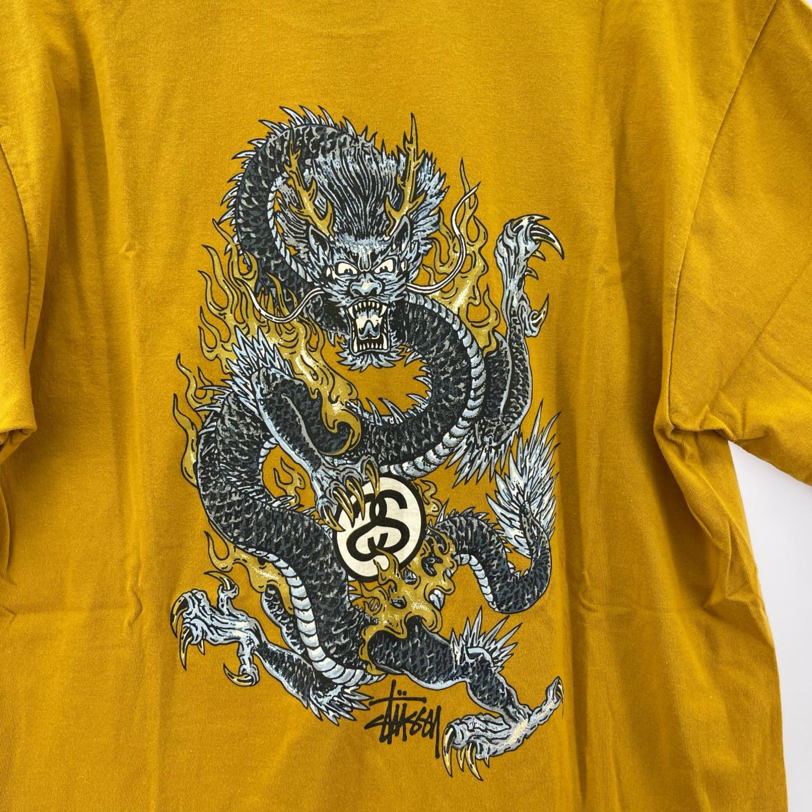 半袖Ｔシャツ 90s USA製 紺タグ ドラゴン Tシャツ(L) マスタード L イエロー