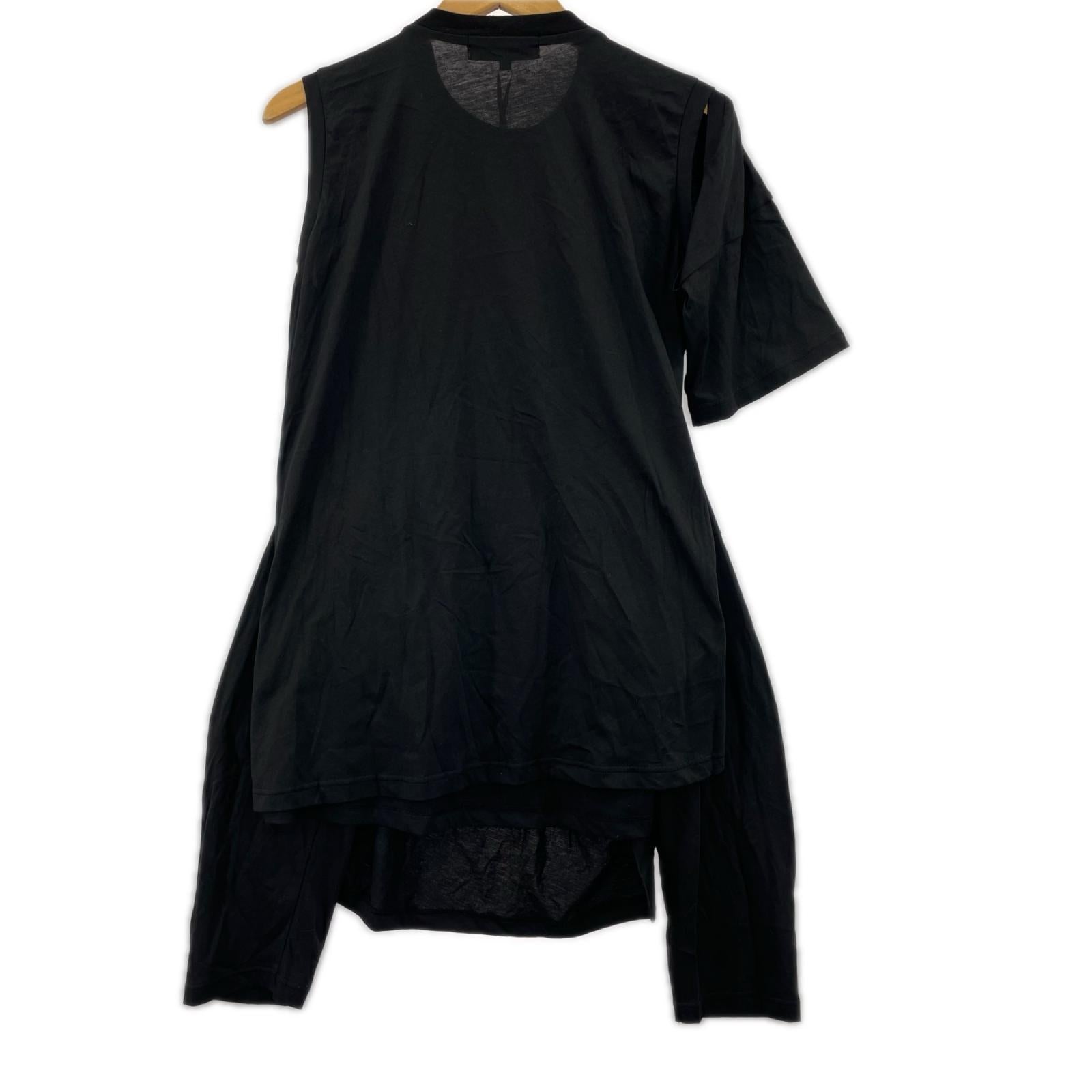 半袖Ｔシャツ MANY DRAPE T-SHIRT/変形/黒 38 ブラック