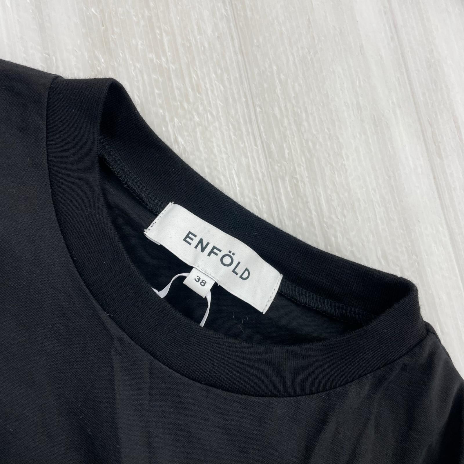 半袖Ｔシャツ MANY DRAPE T-SHIRT/変形/黒 38 ブラック