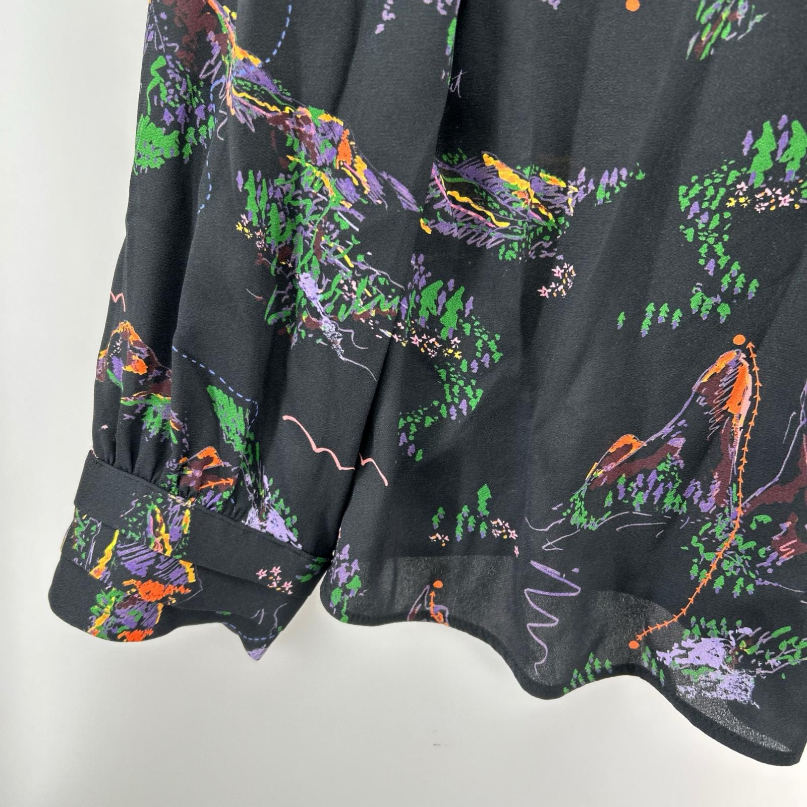 長袖Ｔシャツ 柄/ﾌﾞﾗｳｽ/黒 ブラック
