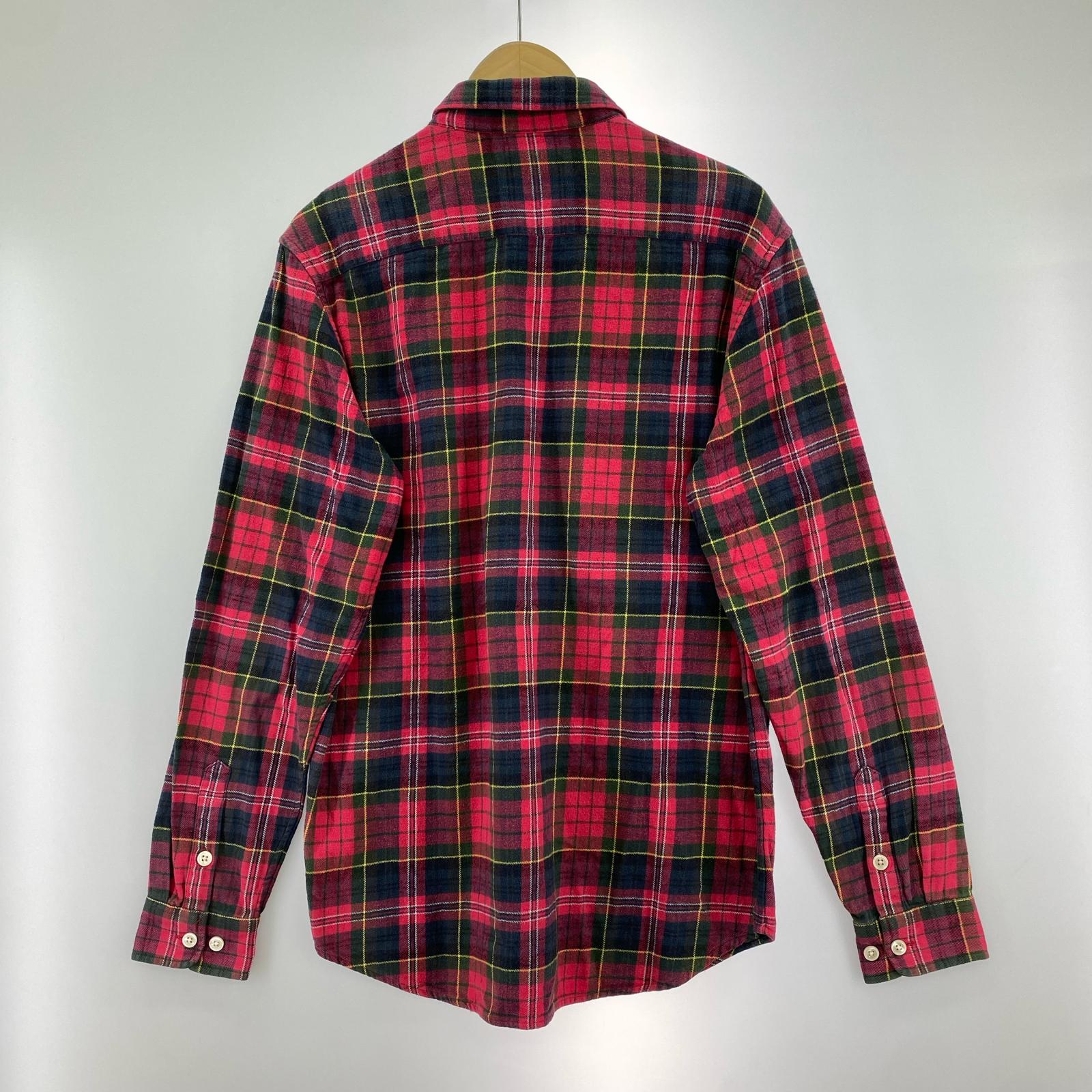 長袖シャツ ネルチェックシャツ RED M M レッド