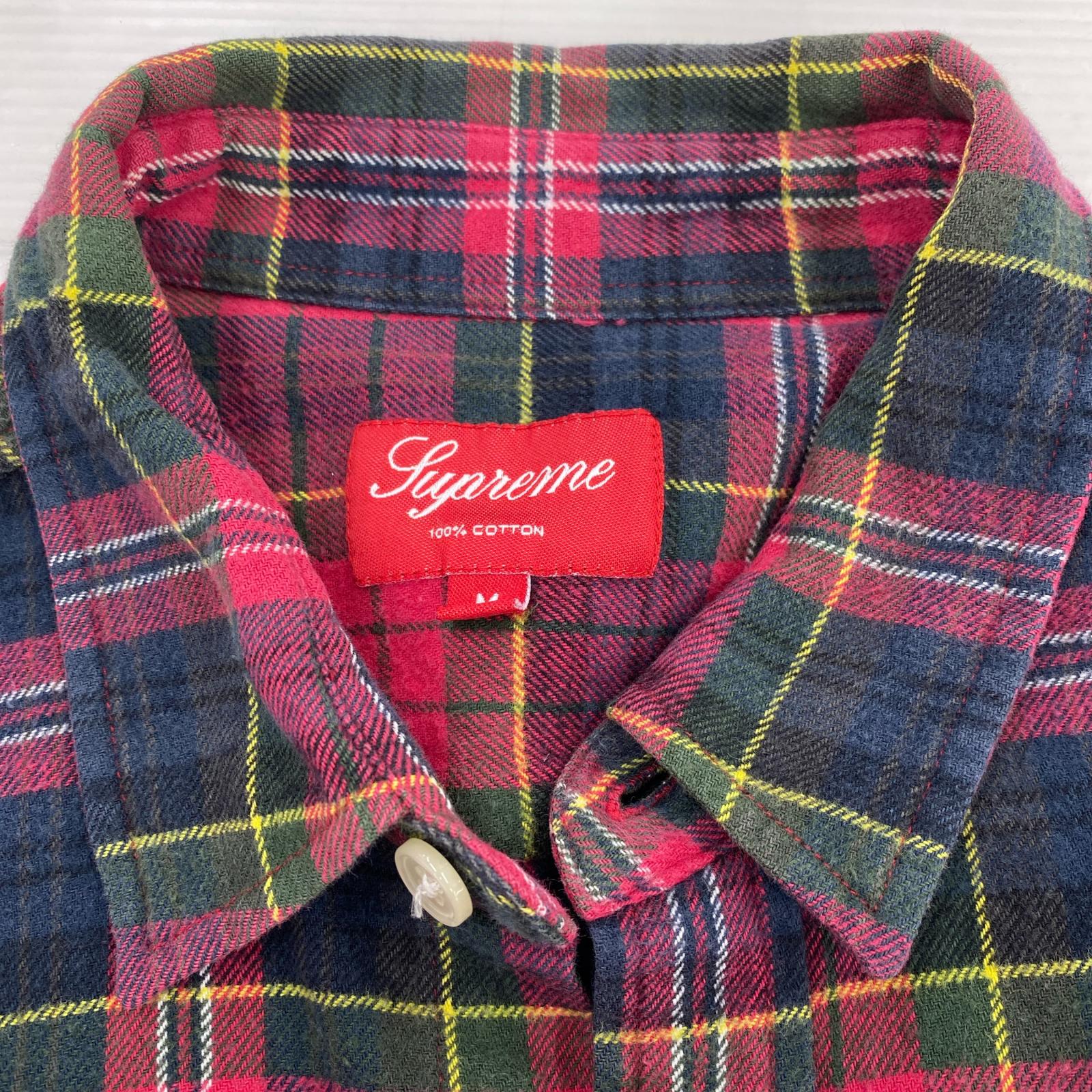 長袖シャツ ネルチェックシャツ RED M M レッド