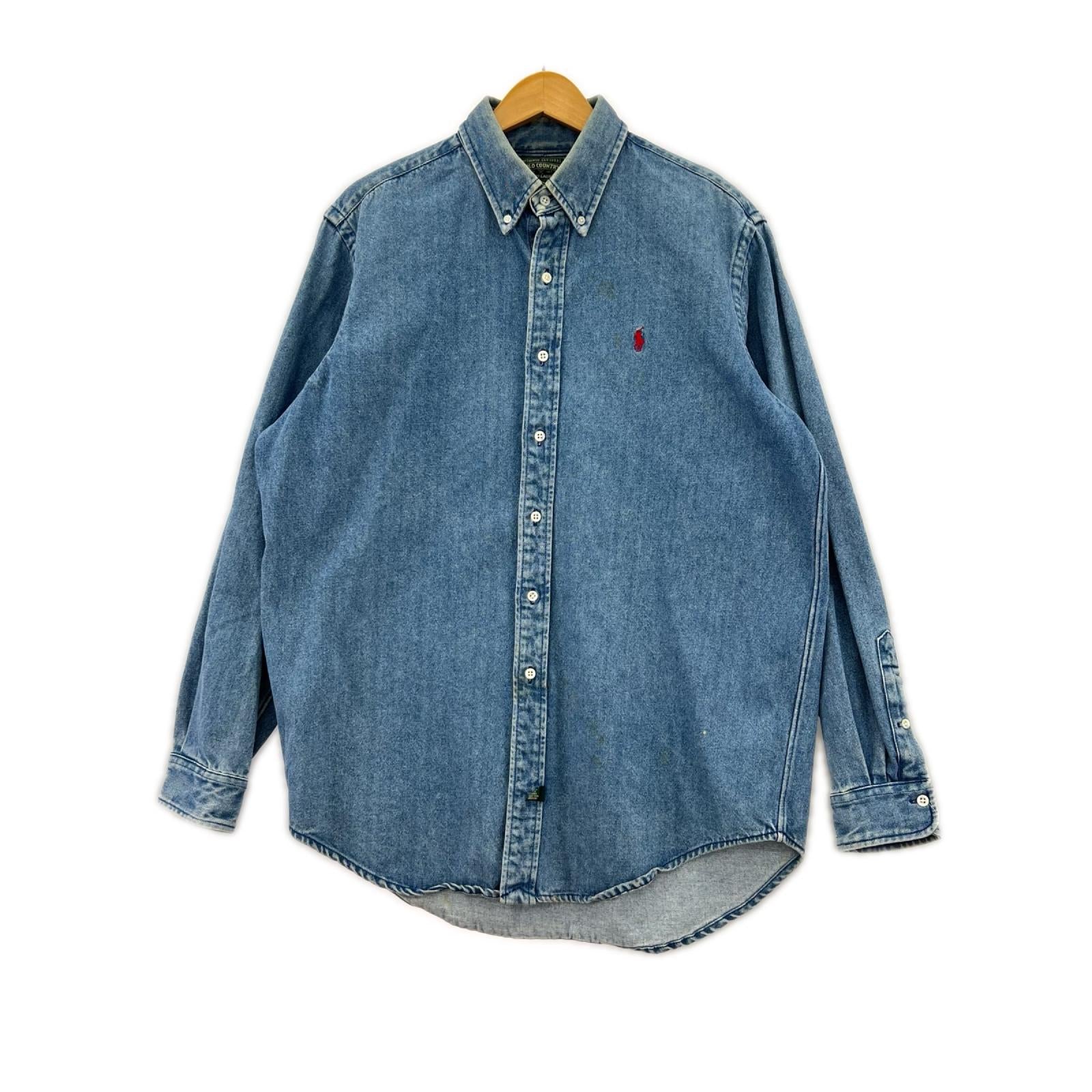 長袖シャツ POLO COUNTRY デニムシャツ　M M ブルー