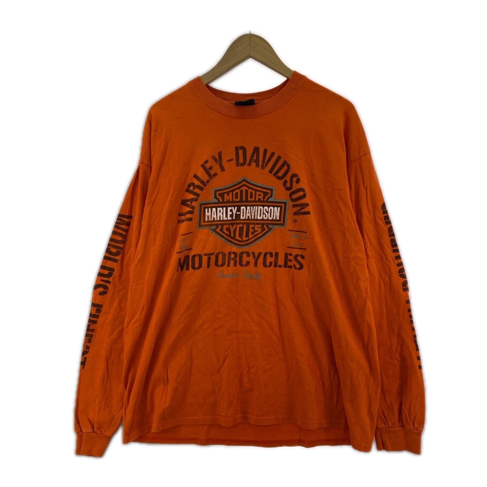 長袖Ｔシャツ 両面ﾌﾟﾘﾝﾄ (XL) ｵﾚﾝｼﾞ オレンジ