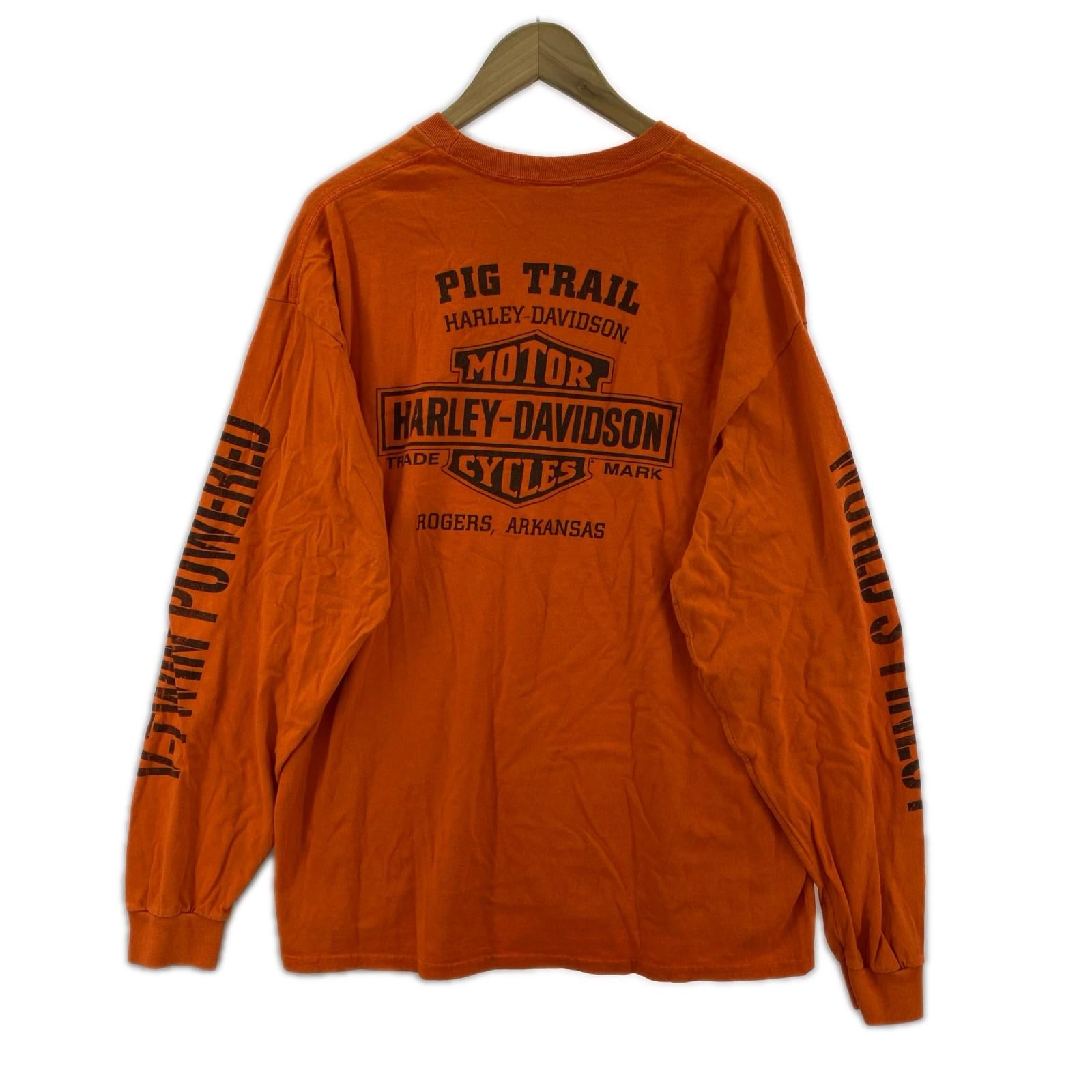 長袖Ｔシャツ 両面ﾌﾟﾘﾝﾄ (XL) ｵﾚﾝｼﾞ オレンジ