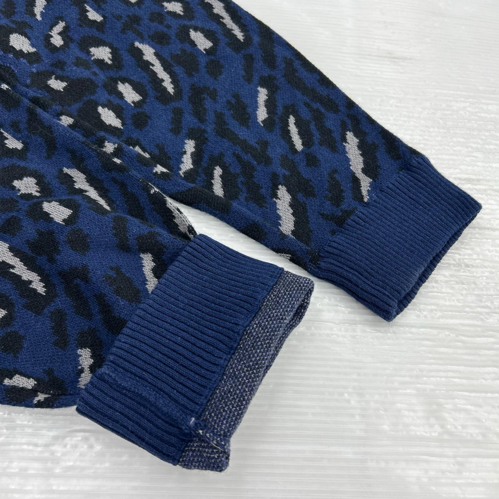 カーディガン SUNNY SPORTS復刻 ﾚｵﾊﾟｰﾄﾞ ｶｰﾃﾞｨｶﾞﾝ L ブルー