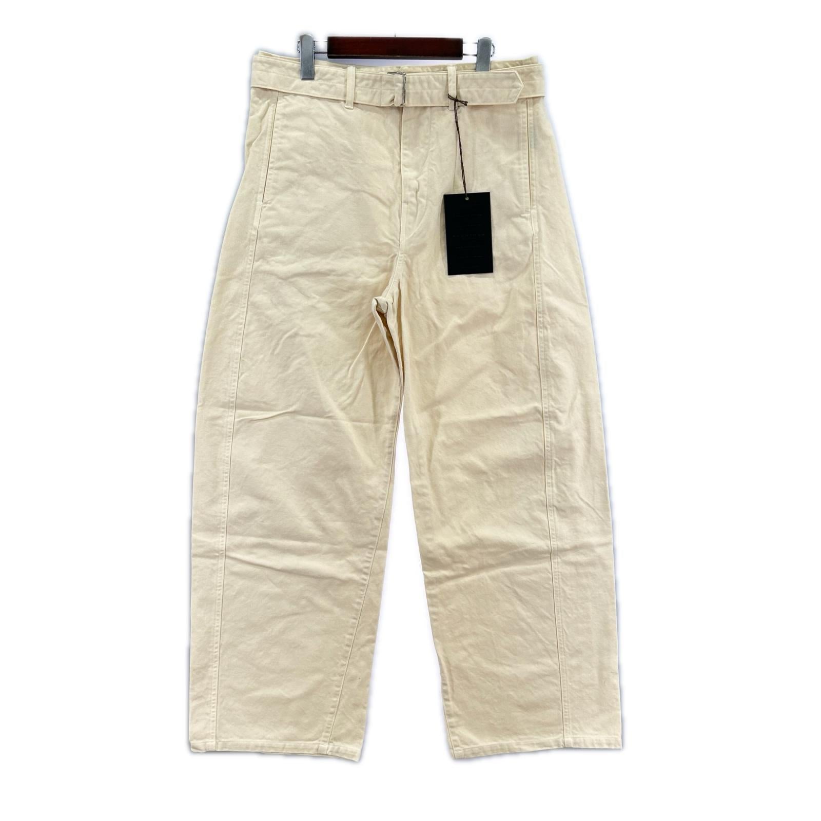 パンツ ACANTHUS ベルテッドデニムパンツ L アイボリー L