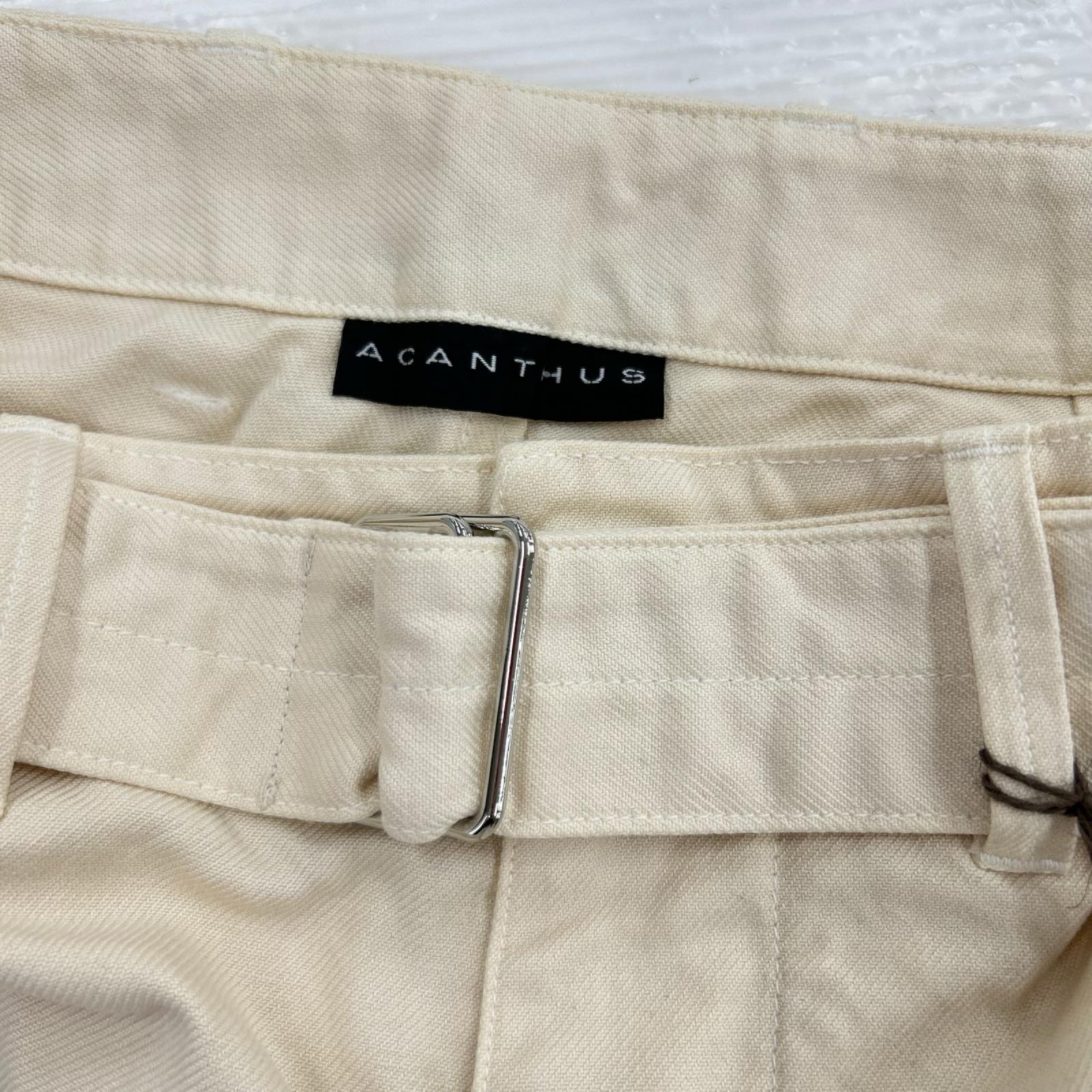パンツ ACANTHUS ベルテッドデニムパンツ L アイボリー L