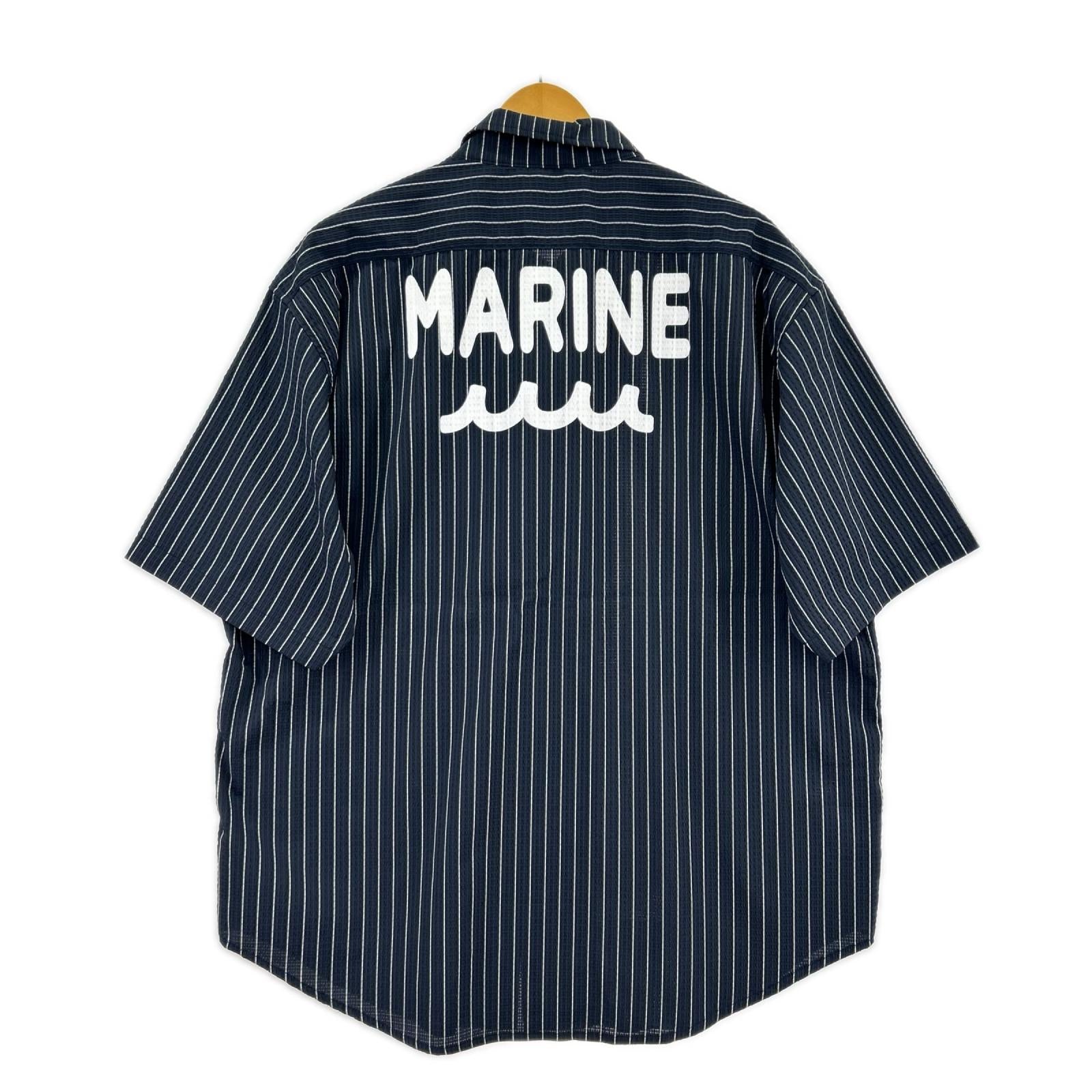 半袖シャツ ACANTHUS×muta シアサッカーS/Sシャツジャケット XL ネイビー ネイビー