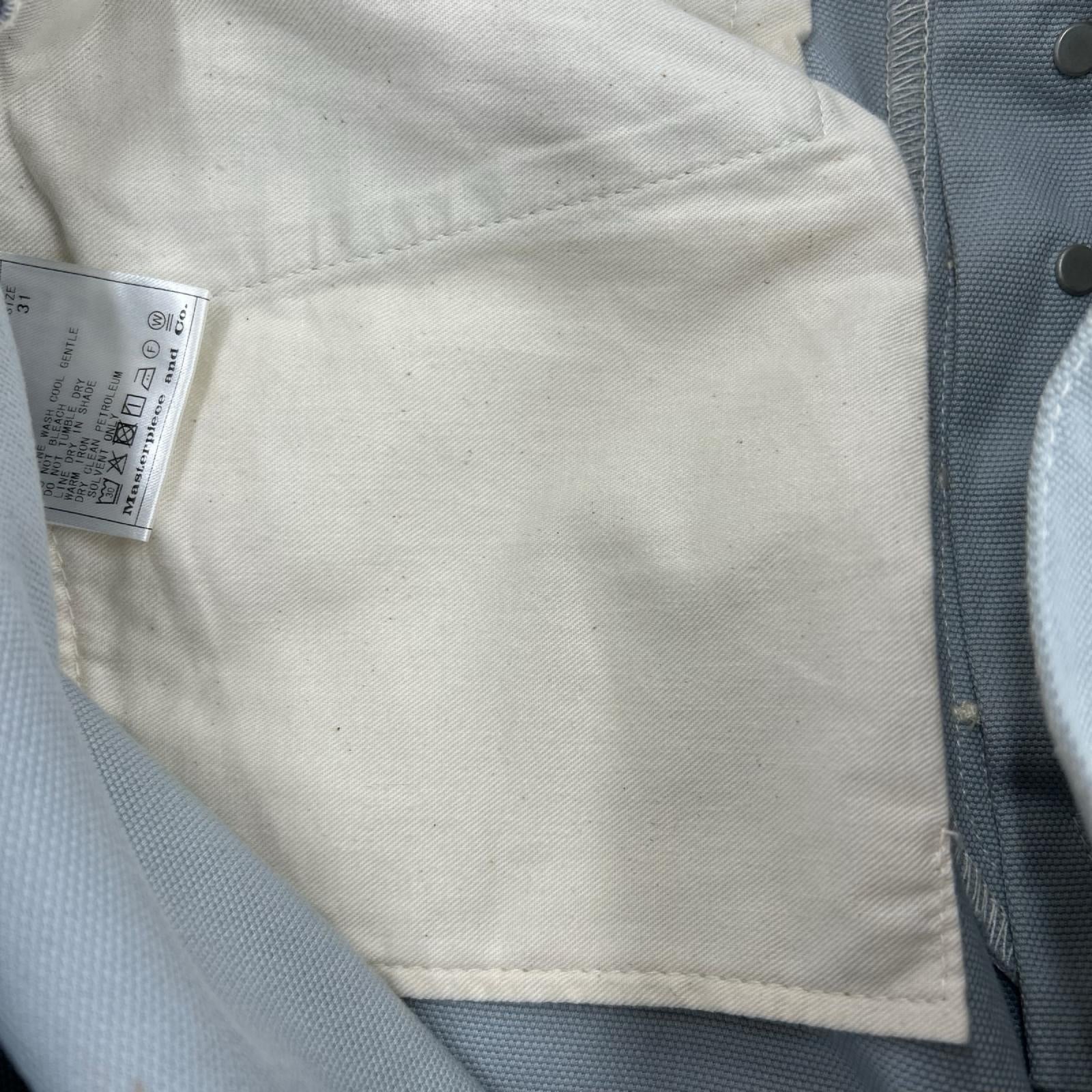 パンツ Scye Stretch Cotton Duck Wide Leg Jeans 31 サックス 31