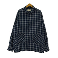 長袖シャツ Caledoor チェックシャツジャケット L ネイビー L ネイビー