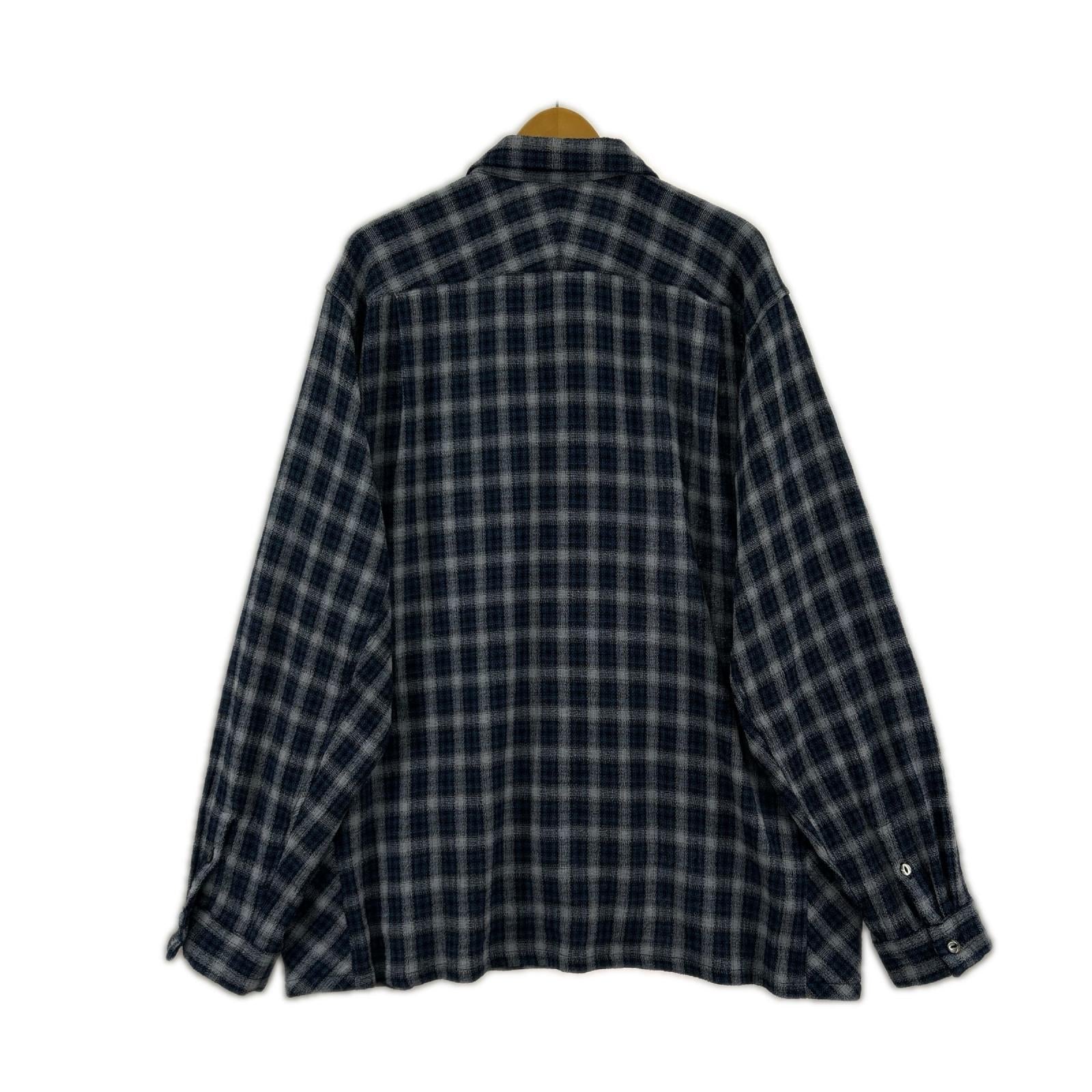 長袖シャツ Caledoor チェックシャツジャケット L ネイビー L ネイビー