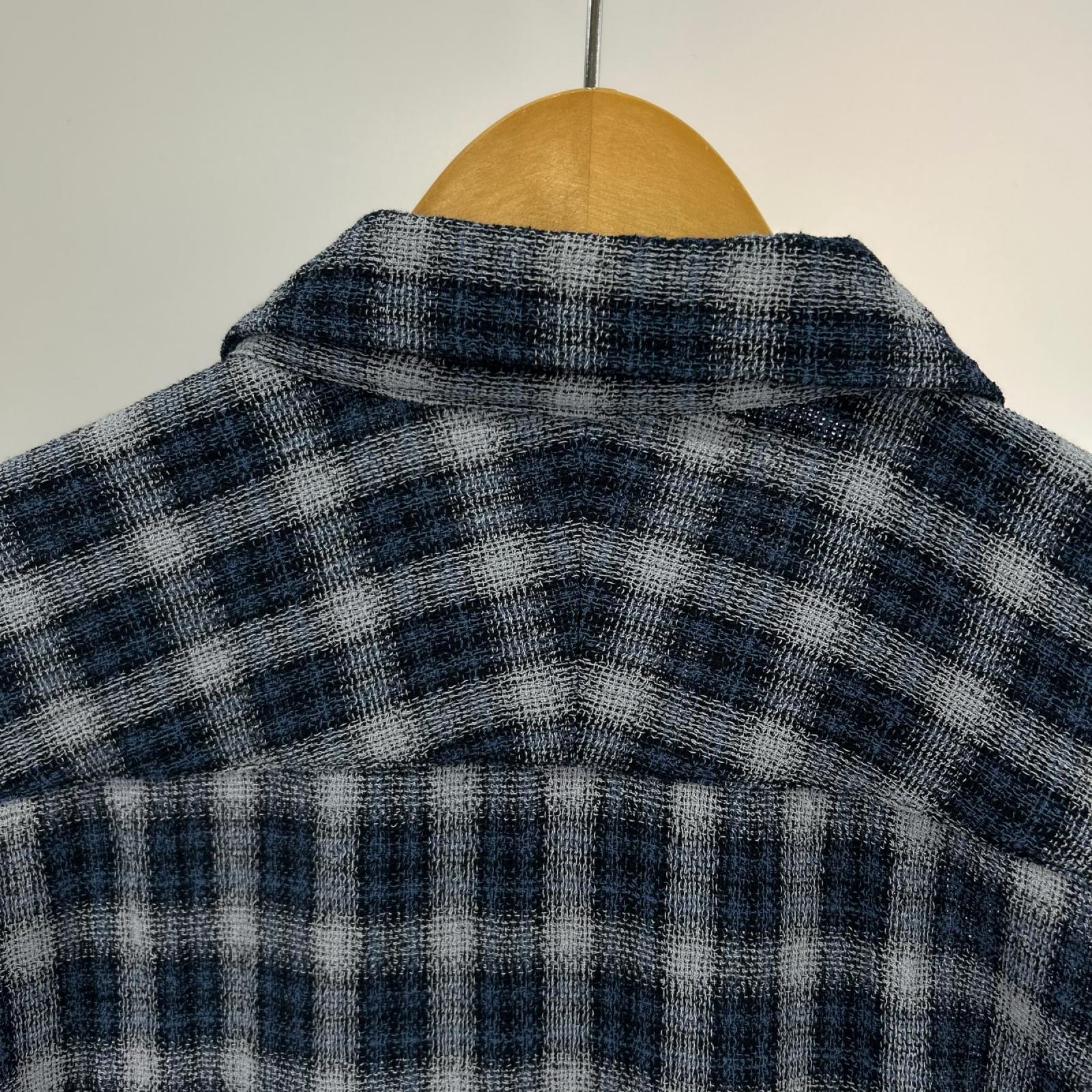 長袖シャツ Caledoor チェックシャツジャケット L ネイビー L ネイビー