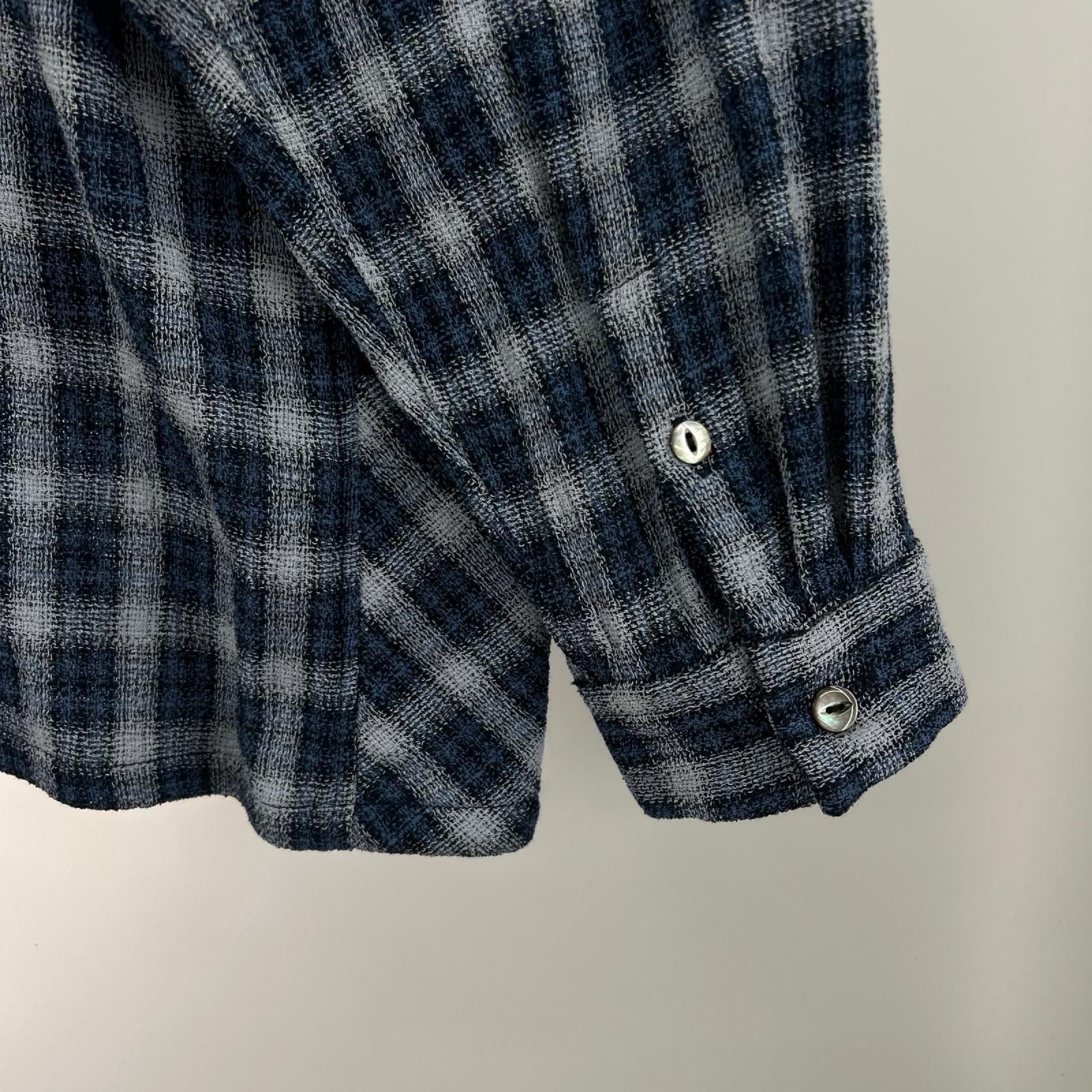 長袖シャツ Caledoor チェックシャツジャケット L ネイビー L ネイビー