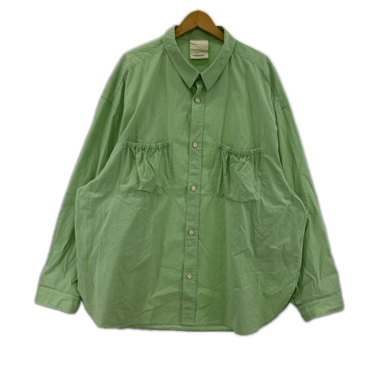 長袖シャツ refomed WRIST PATCH WIDE SHIRT 3 ミント 3