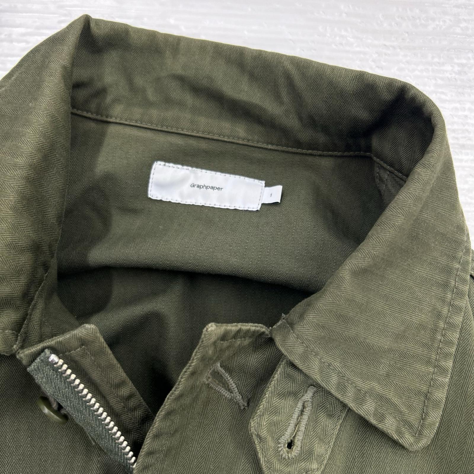 ジャケット Graphpaper 22AW Suvin Herringbone Military Jacket 1 オリーブ 1