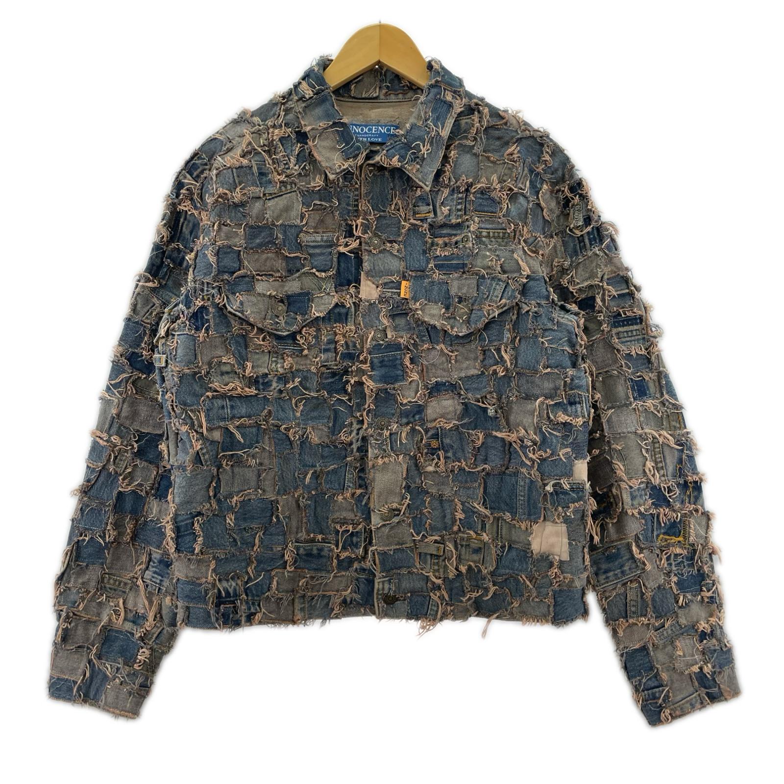 デニムジャケット INNOCENCE Square Patchwork Denim Jacket L 青 L
