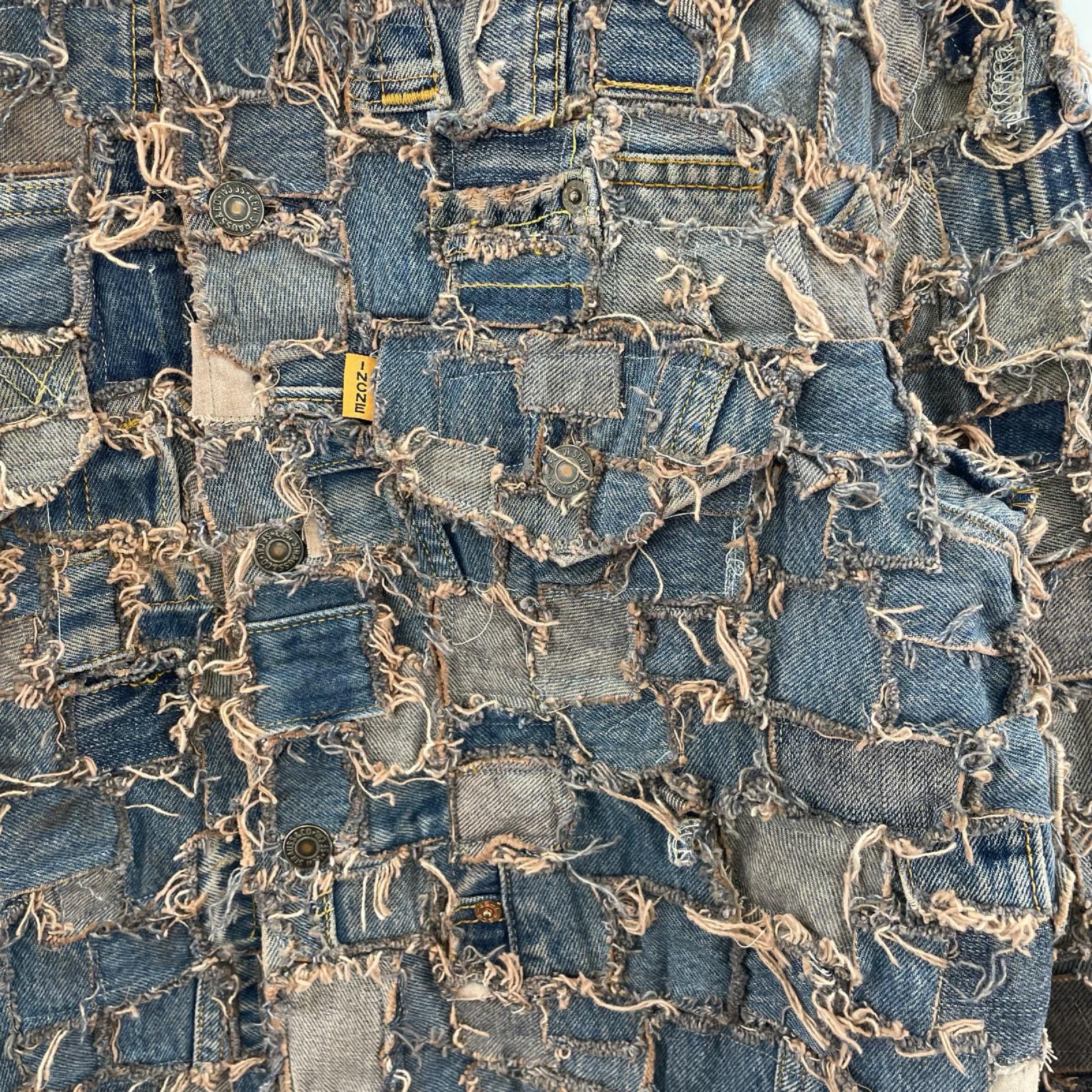 デニムジャケット INNOCENCE Square Patchwork Denim Jacket L 青 L