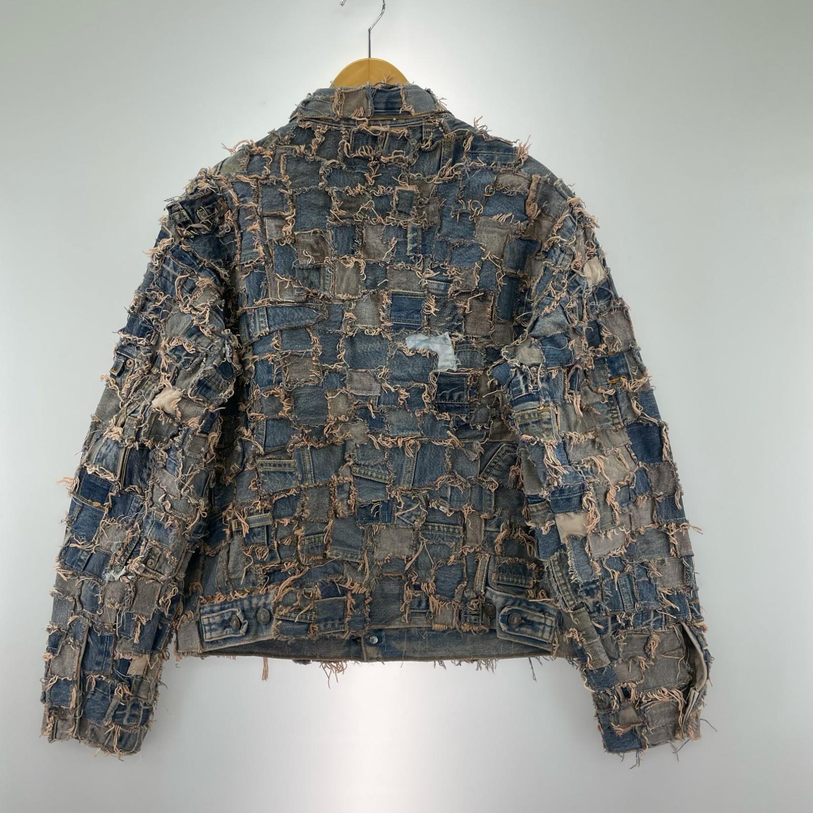 デニムジャケット INNOCENCE Square Patchwork Denim Jacket L 青 L