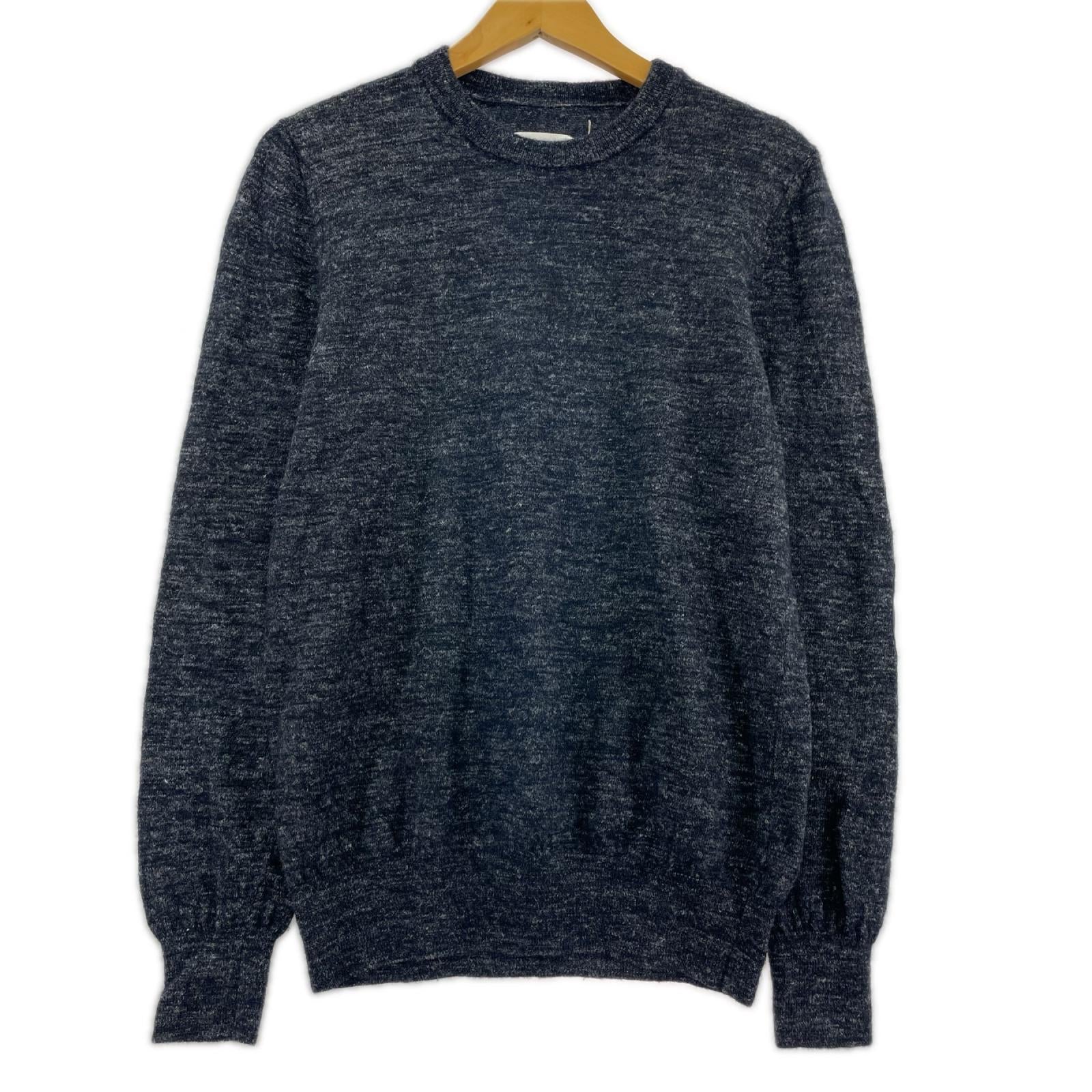 ニット Martin Margiela14AW ﾚｻﾞｰｴﾙﾎﾞｰﾊﾟｯﾁ 紺 S ネイビー