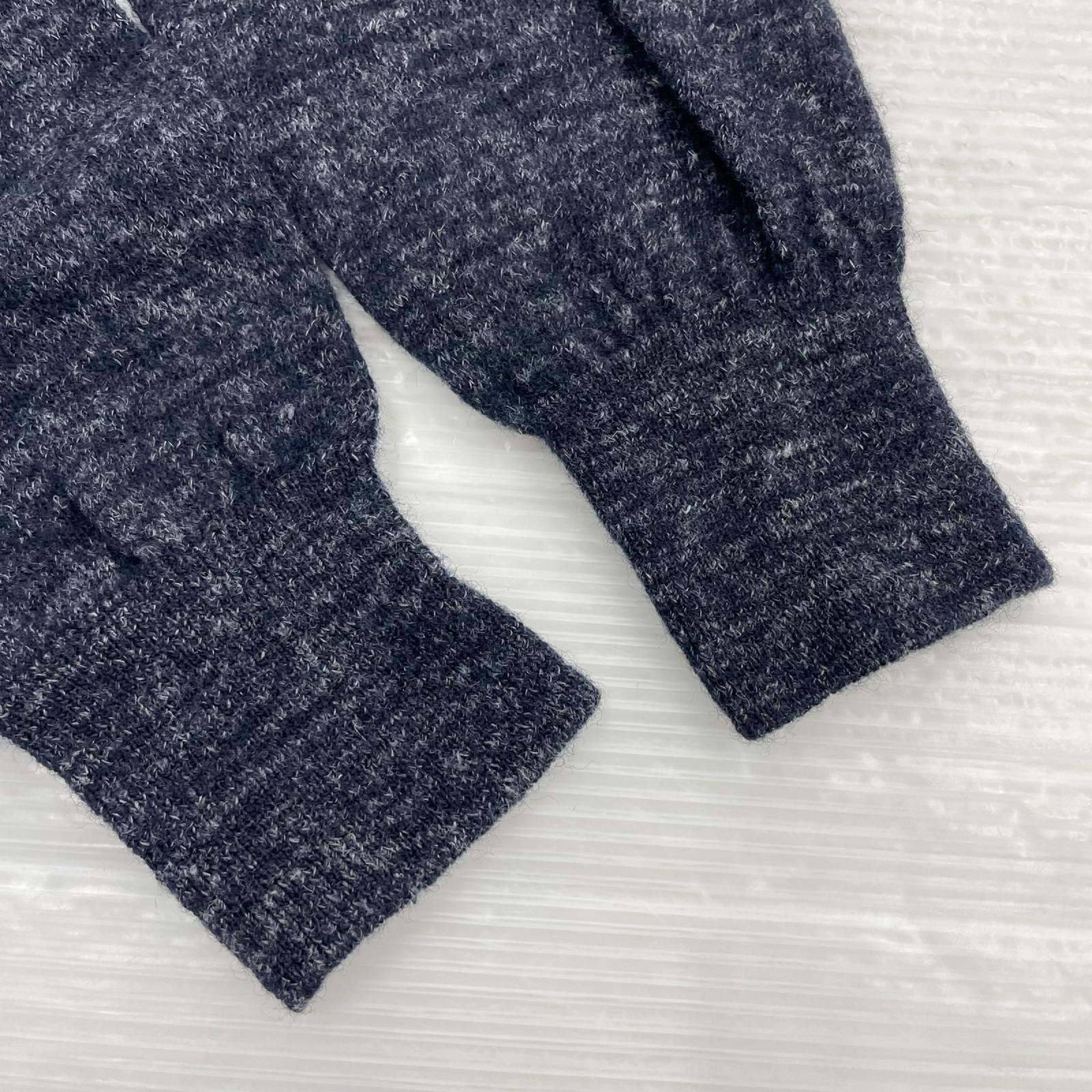 ニット Martin Margiela14AW ﾚｻﾞｰｴﾙﾎﾞｰﾊﾟｯﾁ 紺 S ネイビー