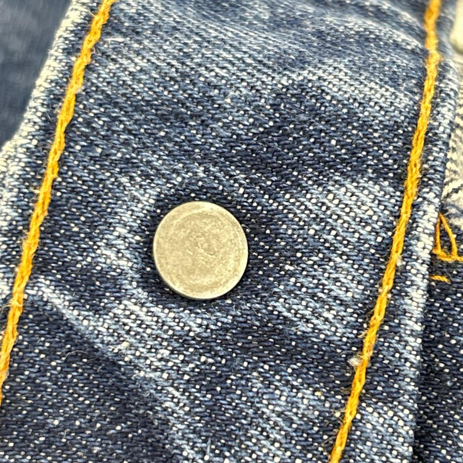 デニムパンツ 70s USA製 517-0217 (33) TALON トップボタン裏16　内タグ欠損 33 ブルー