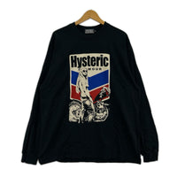 長袖Ｔシャツ MOTORCYCLE GIRL ﾌﾟﾘﾝﾄTEE ﾌﾞﾗｯｸ XL ブラック