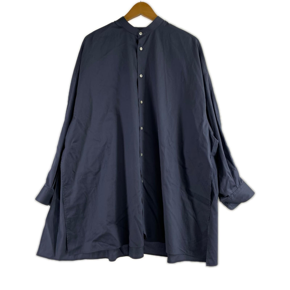 長袖シャツ SLIT BAND COLLAR SHIRT (00) GL233-50294 ブルー