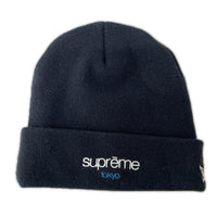ニットキャップ new era logo beanie ネイビー