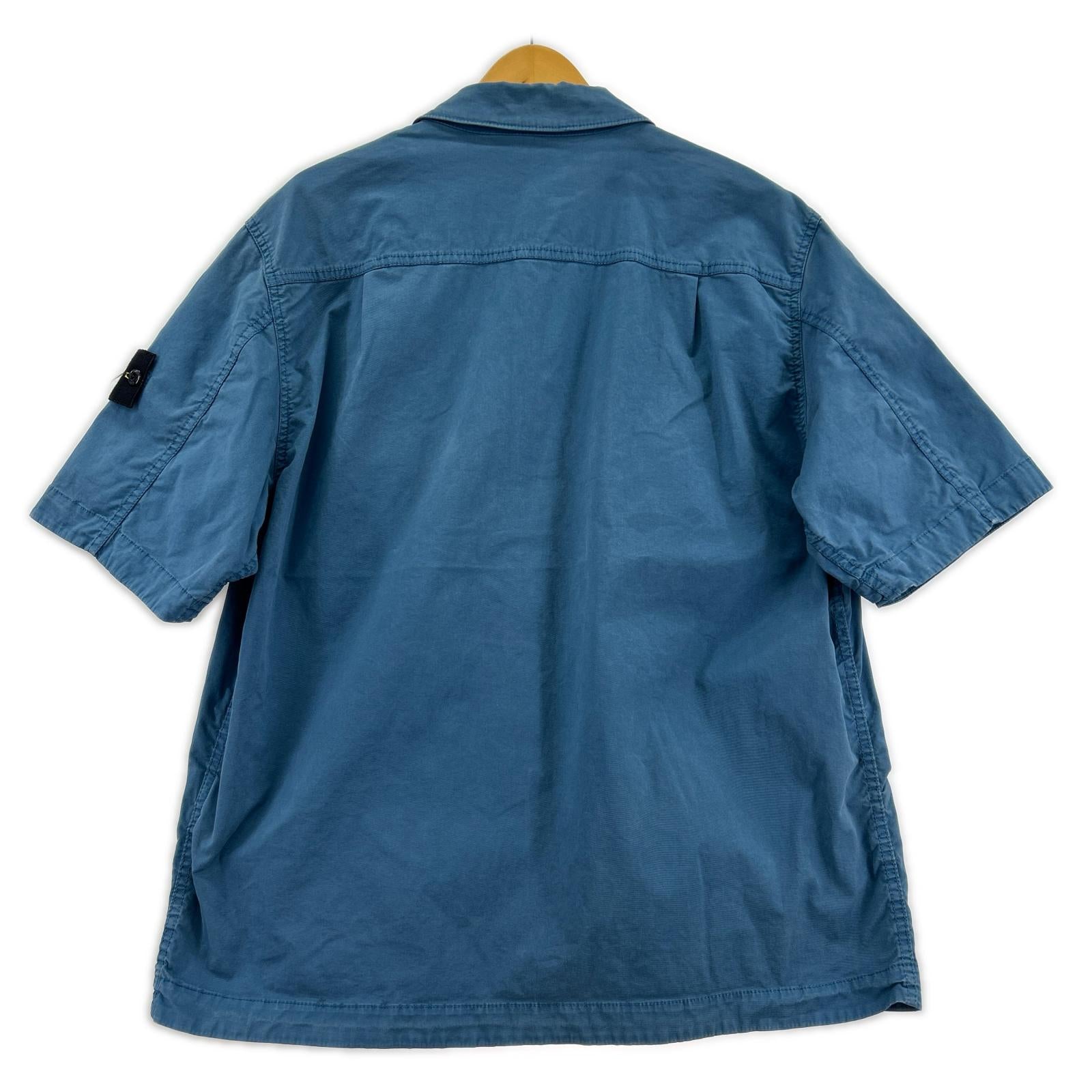 半袖シャツ Stretch-TC Garment Dyed Short Sleeve L ブルー