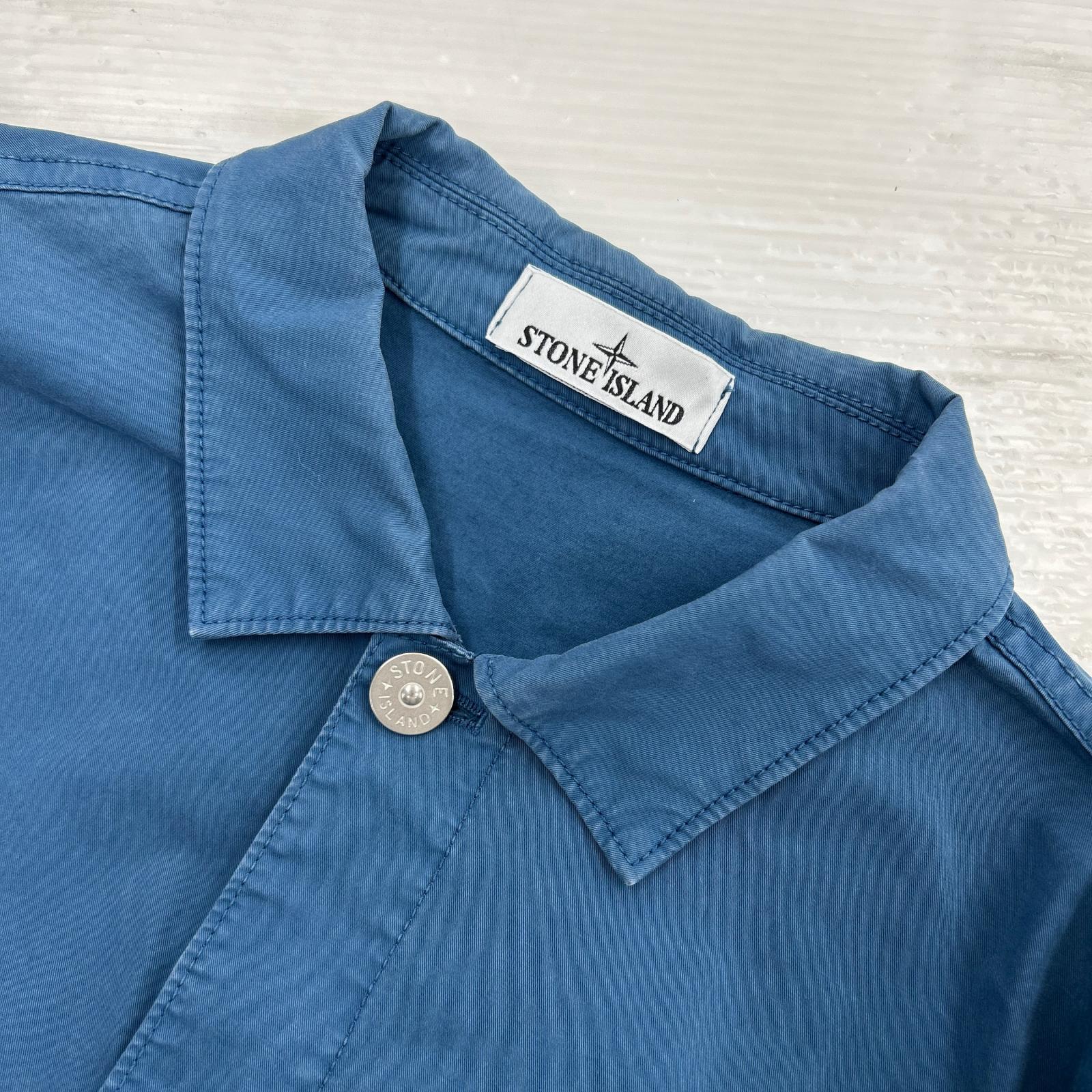 半袖シャツ Stretch-TC Garment Dyed Short Sleeve L ブルー