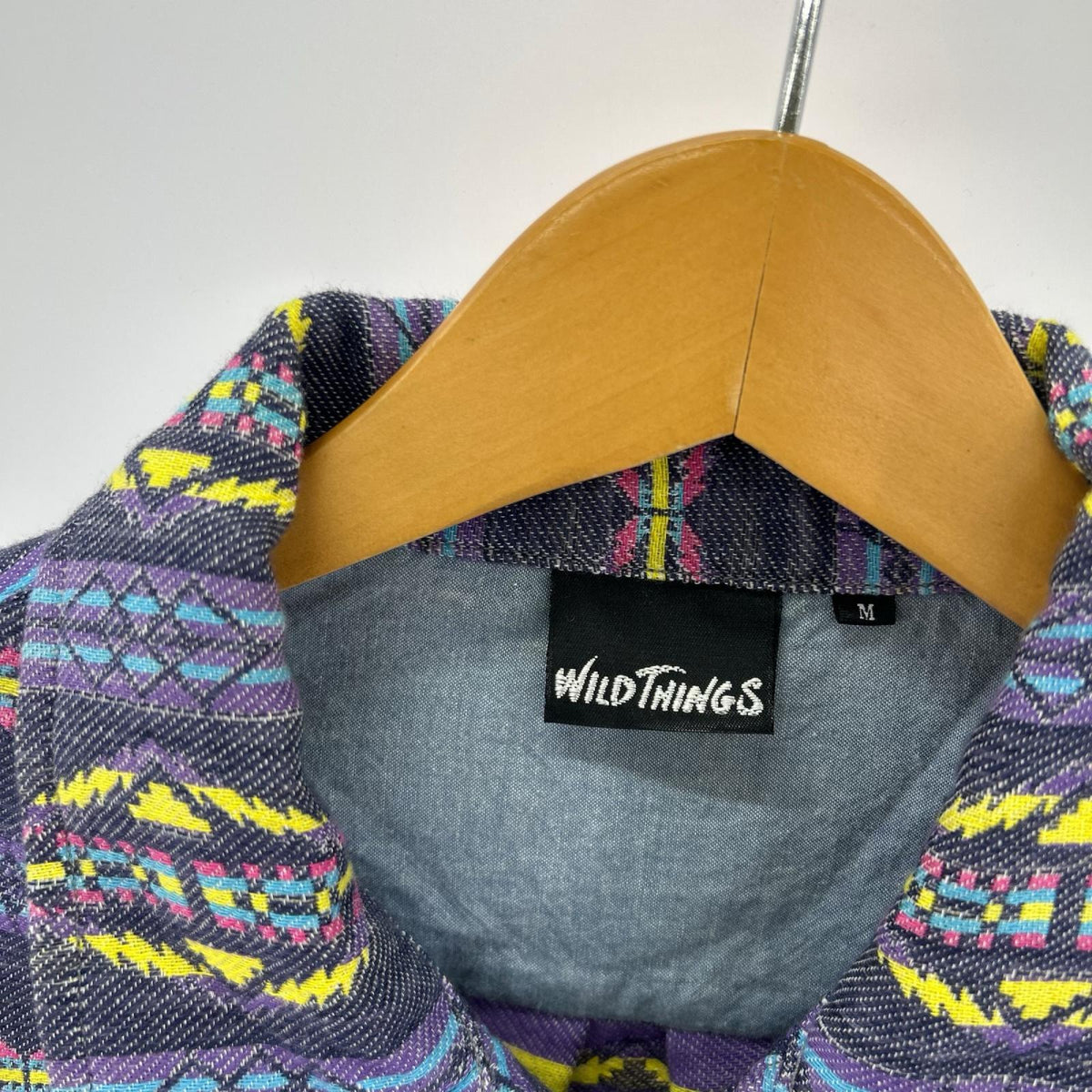 長袖シャツ 総柄 紫 M M マルチカラー